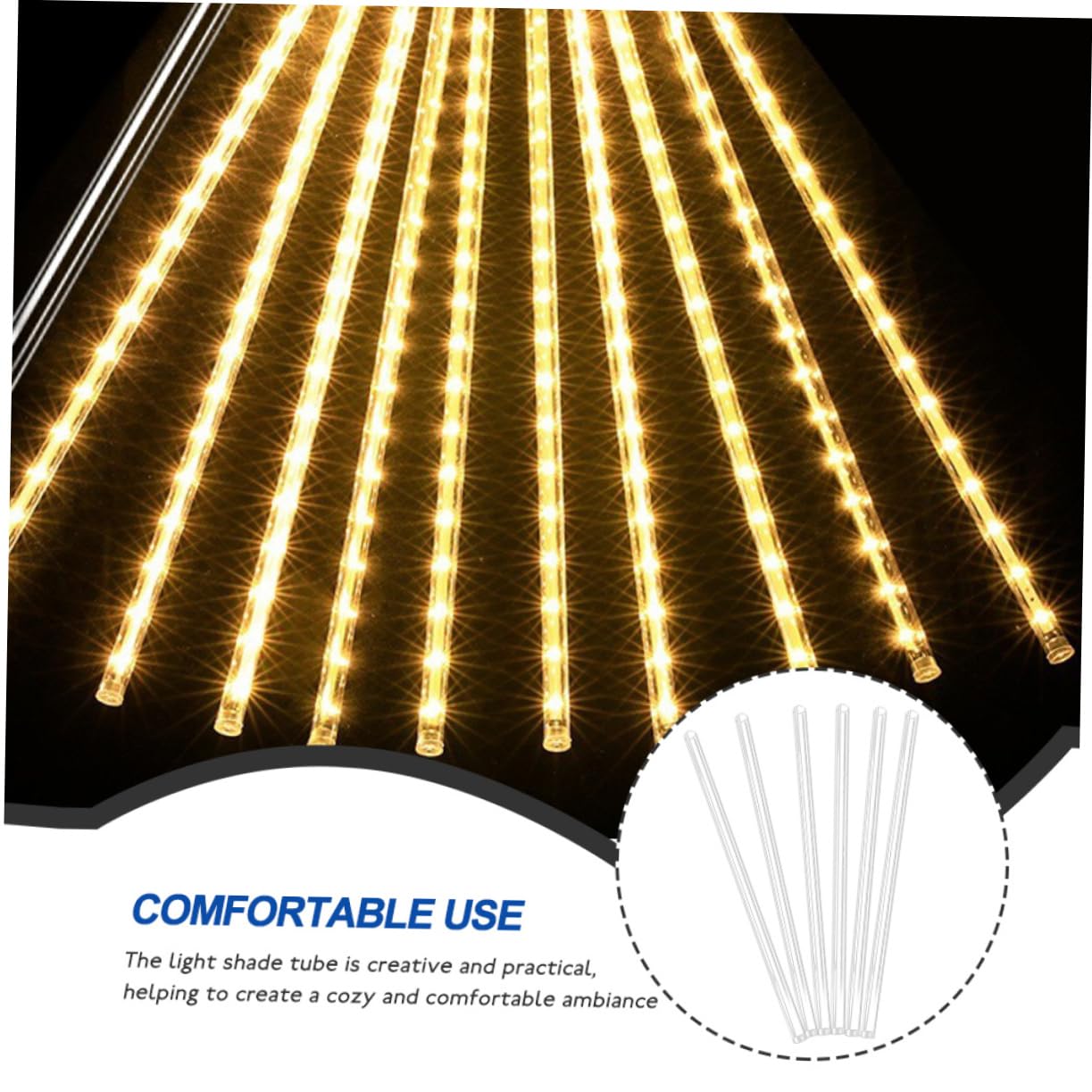 Happyyami 20pcs Led Shower Light Tubes Transparent Replacement Tubes for Outdoor Decoration for Shower for Festive Ambiance