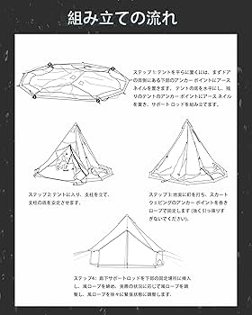 Amazon.co.jp: Kanggogo 4m ベルテント 大きいワンポールテント