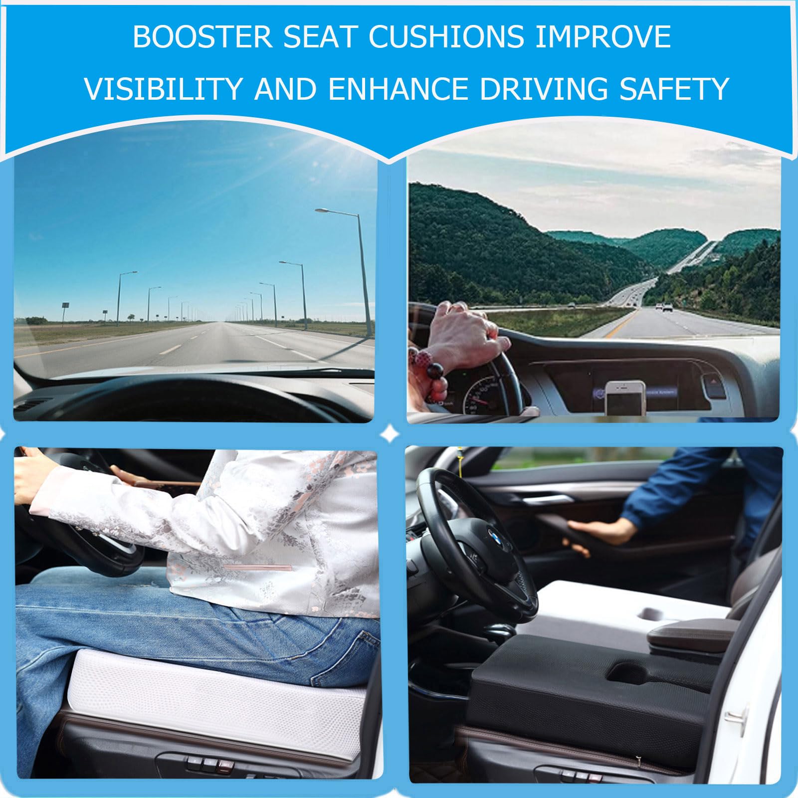 Cojín de asiento extra grueso para silla de oficina, almohadillas para respaldo y cadera, cojín antideslizante para largas horas en sillas de ruedas, coches y sillas de comedor.