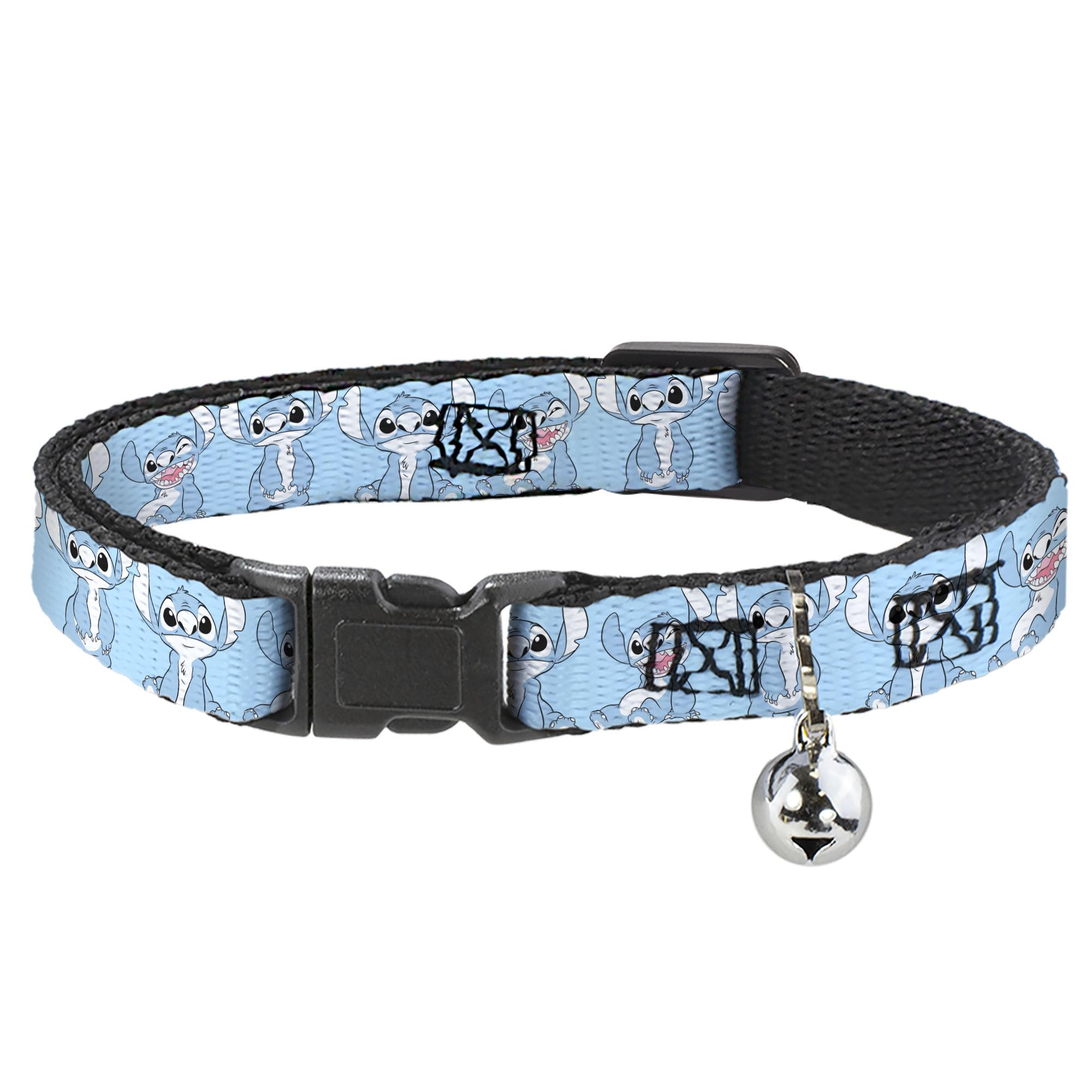 Collar de gato Disney Breakaway ajustable de 8.5 a 12 pulgadas en tres posturas color azul cielo