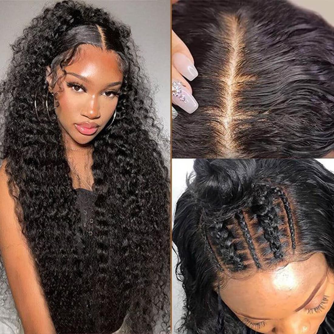 13x6 HD Transparent Lace Front Human Hair Wigs For Black Women