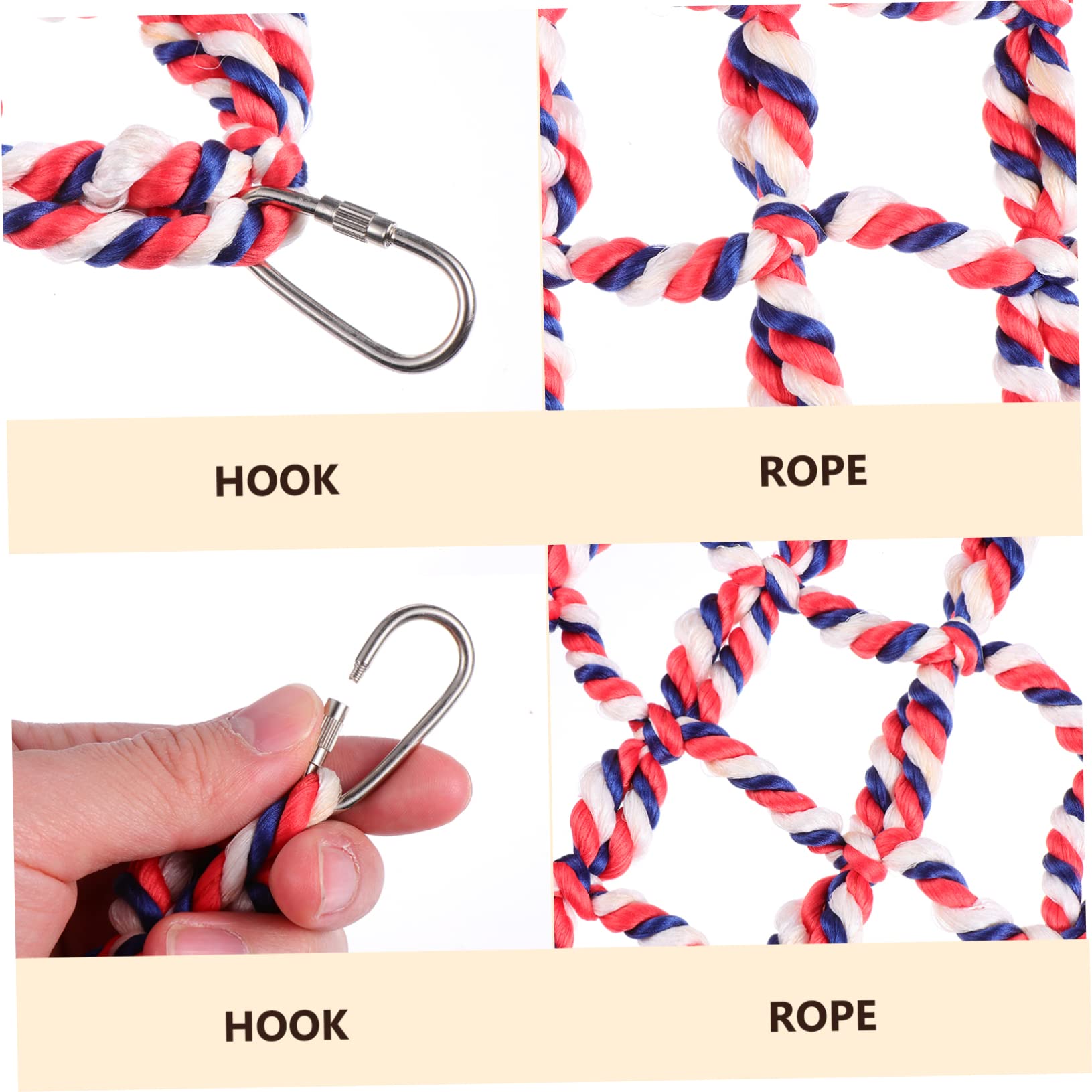 POPETPOP Lot De 3 Filets De Balançoire pour Animaux De Compagnie Filet Descalade pour Perroquet Jouet À Mâcher Hamac Corde De Balançoire sans Danger pour Les Petits Animaux