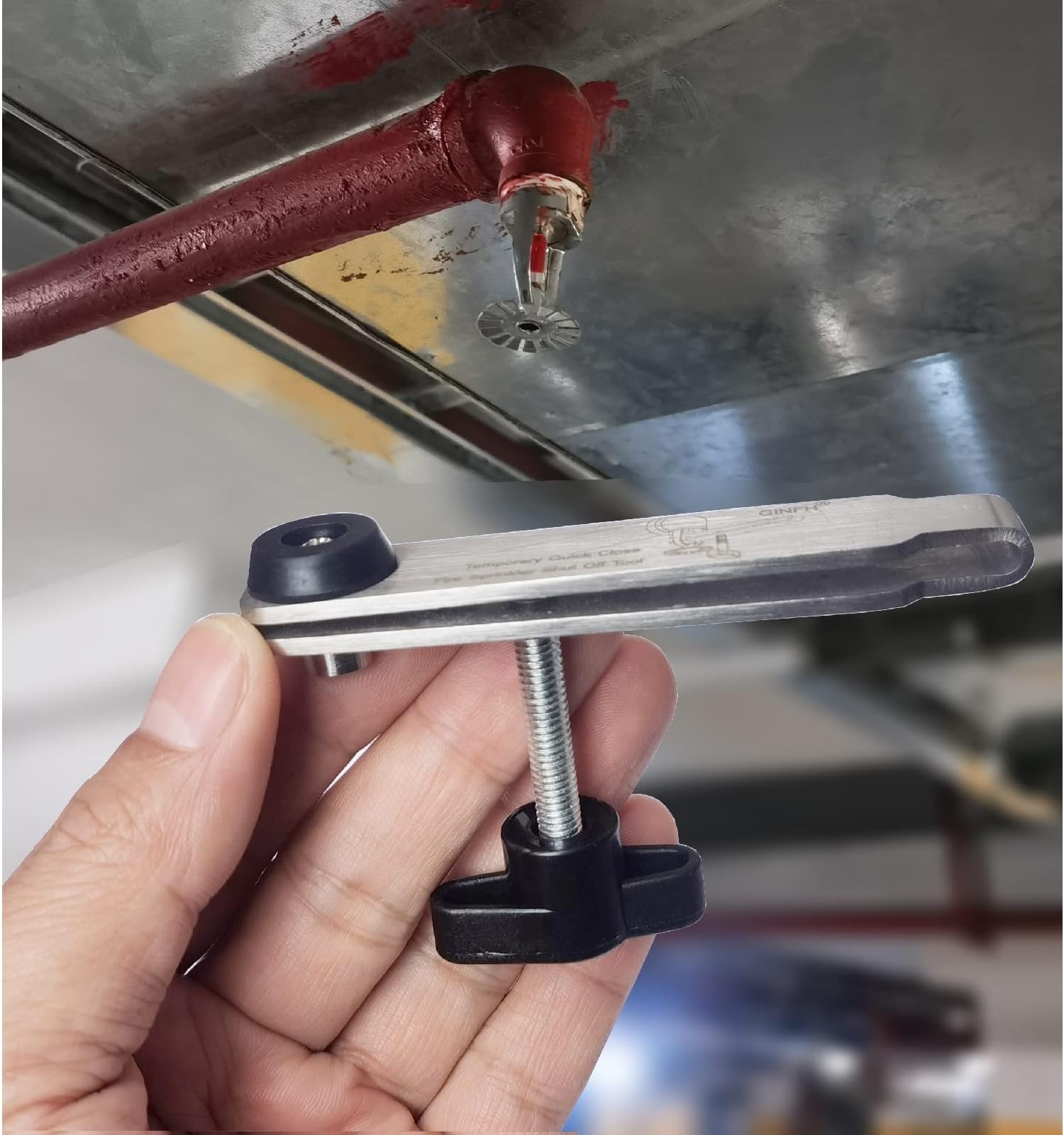 Fire Sprinkler Shut-Off Tool for Managing Accidental Activation, Works on Upright Pendant Sidewall & Recessed Sprinklers