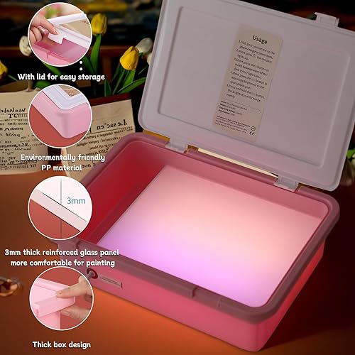 Miniatura 7 de Mesa ligera para niños, manipuladores de mesa ligera para preescolar, juguetes de mesa de luz transparente, mesa de luz para aula, caja de luz de