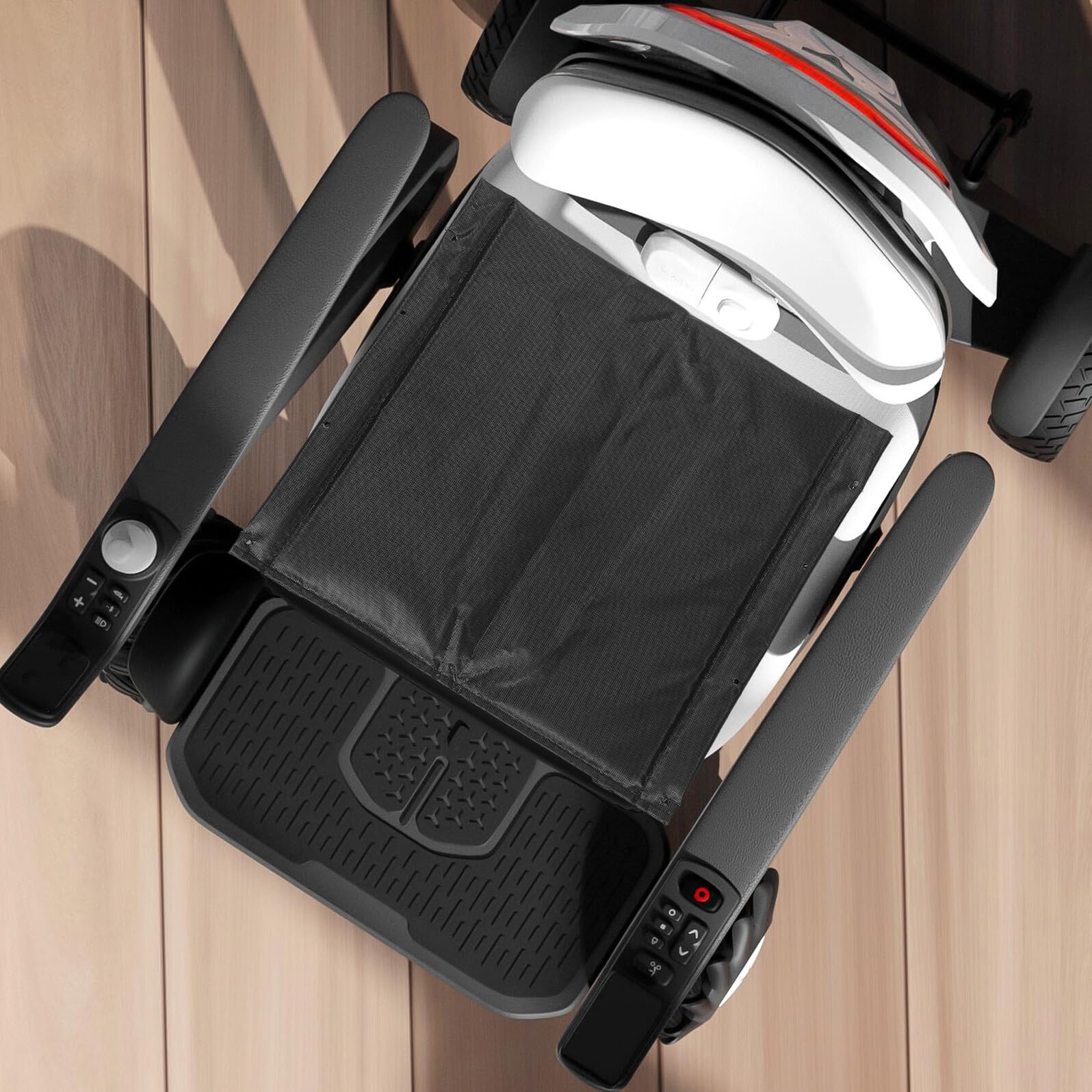 Homoyoyo Cojín para Silla de Ruedas de Tela Oxford Negro, 3 Piezas | Acolchado y Transpirable, Mantenimiento Fácil, Orificios de 12, 5cm, para Hogar u Oficina