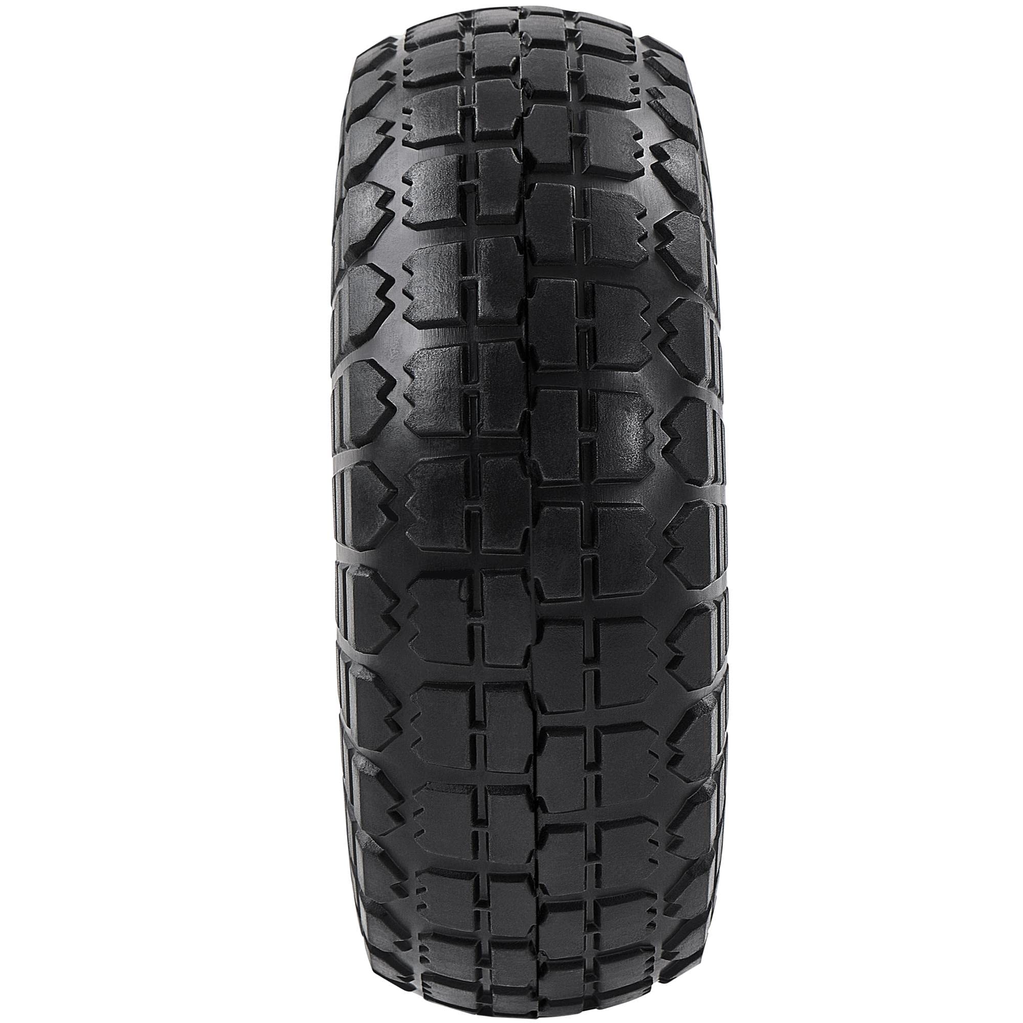Yaheetech 4pcs Ruedas Carretilla Maciza 4.10/3.50-4 Carretilla de Obra Llanta Neumáticos de Goma 255mm para Carros Carrito de Jardinería, Eje de 16 mm