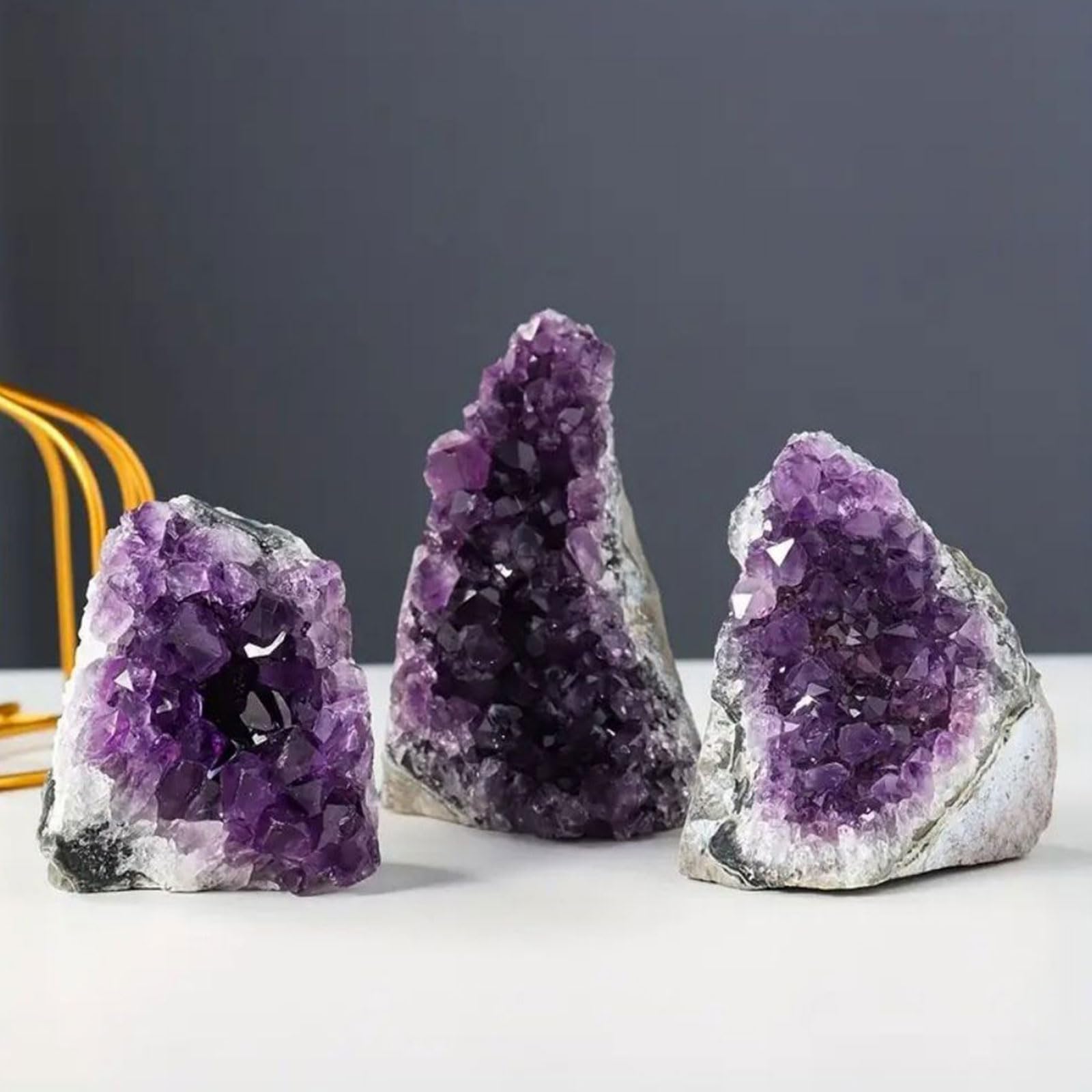 Geode Druzy di Ametista Naturale Cluster di Rocce di Pietre di Cristallo curative Esemplare di Pietra preziosa di Ametista per Il bilanciamento dei Chakra, la Stregoneria,500~600g