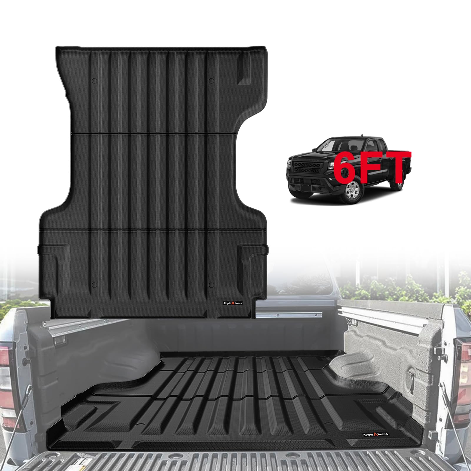 TripleAliners 6FT Truck Bed Mat for 2022-2025 2026 Nissan Frontier