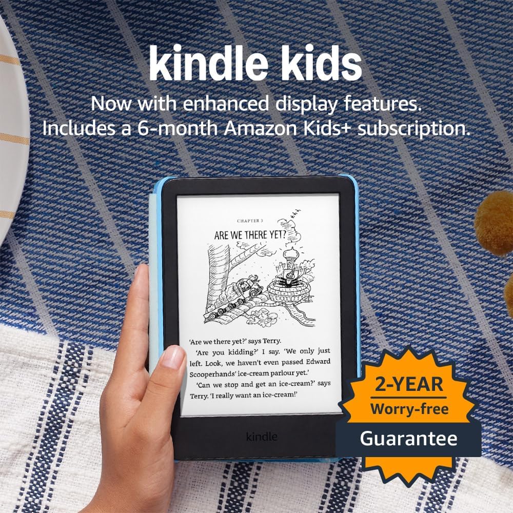 – Amazon Kindle Kids (newest gen) - If it breaks, we will replace it, includes age-appropriate books and cover, with glare-free display, faster page turns – 16 GB – Unicorn Valley