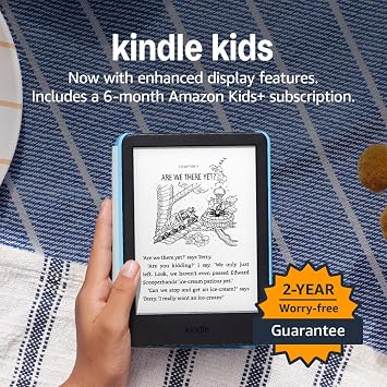 Amazon Kindle Kids (newest gen) - If it breaks, we will replace it, includes age-appropriate books and cover, with glare-free display, faster page turns – 16 GB – Unicorn Valley : Amazon.co.uk