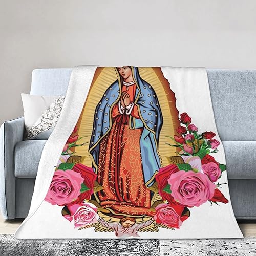 Miniatura 2 de Manta de forro polar de Our Lady of Guadalupe, manta de microforro polar ultrasuave y acogedora para sofá, cama, camping, viajes y uso en automóvil,