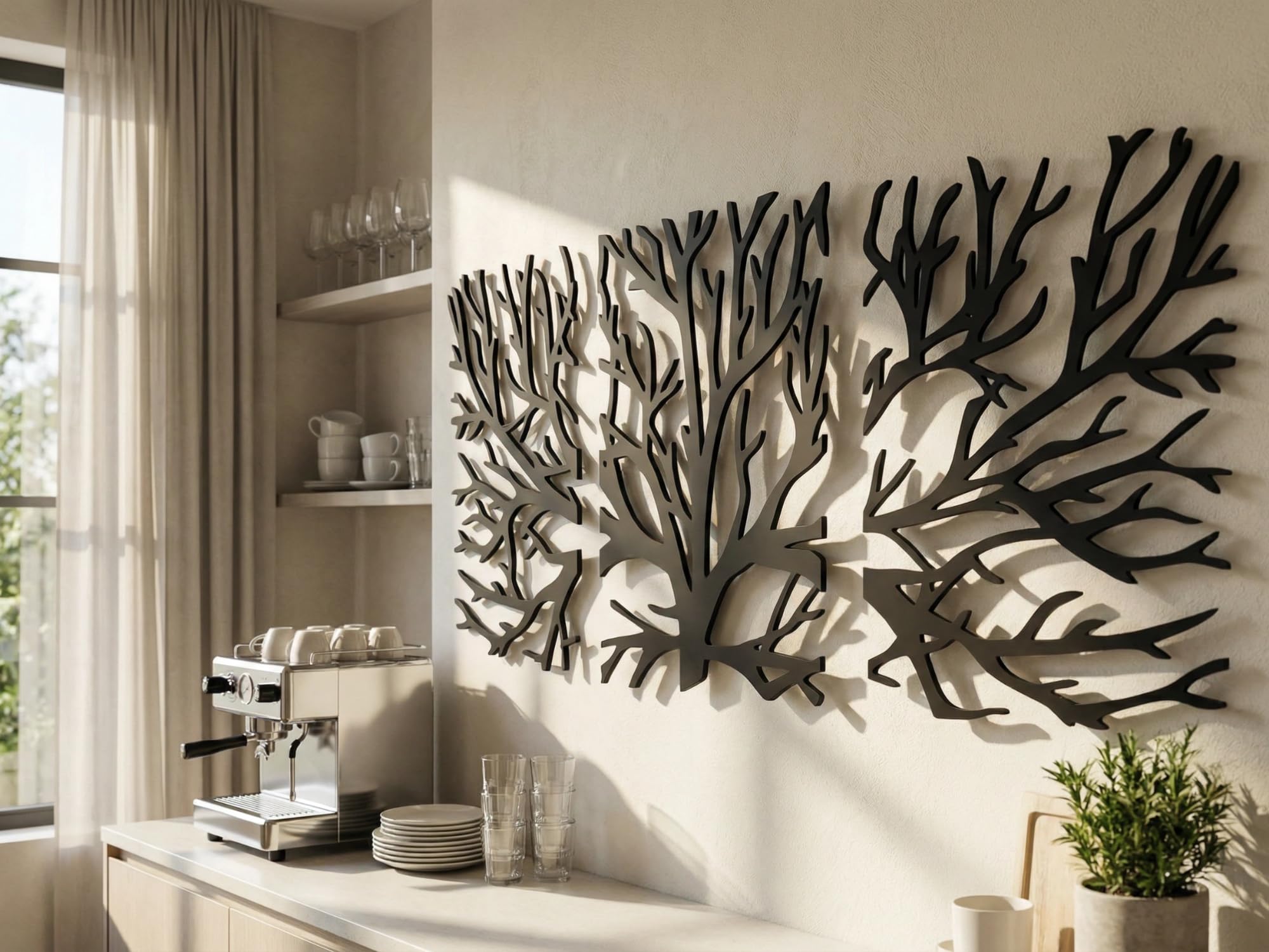 VAILLA Lebensbaum Wanddeko 3D aus Holz – Wohnzimmer, Büro, Flur