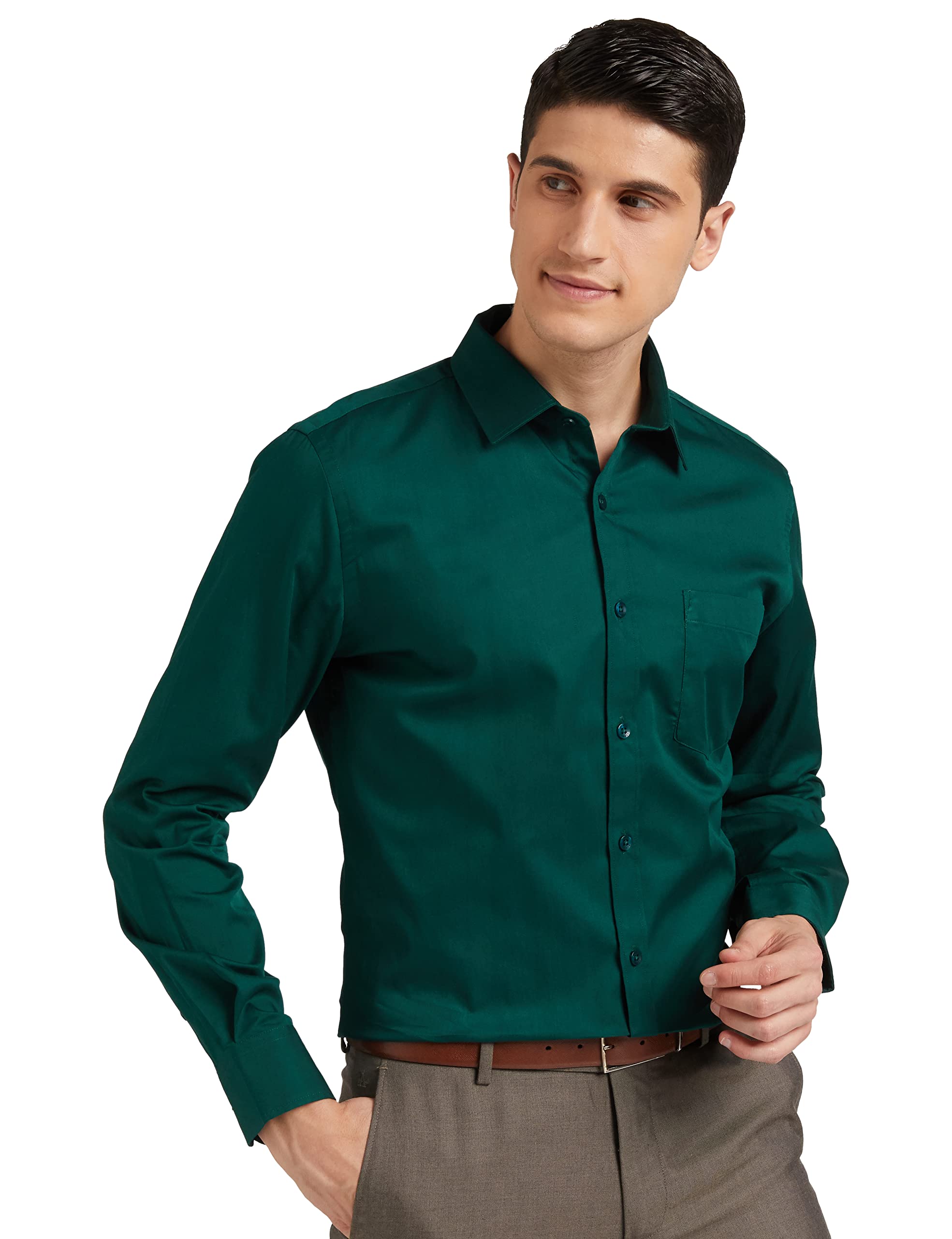 Sponsored Ad - Men's Solid Cotton Slim Fit Formal Shirt | Plain | Full Sleeve