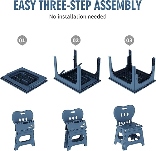 Miniatura 7 de UNICOO Juego de mesa plegable y ajustable en altura para niños con 2 sillas plegables, compacta, plegable y portátil, actividad para niños pequeños,