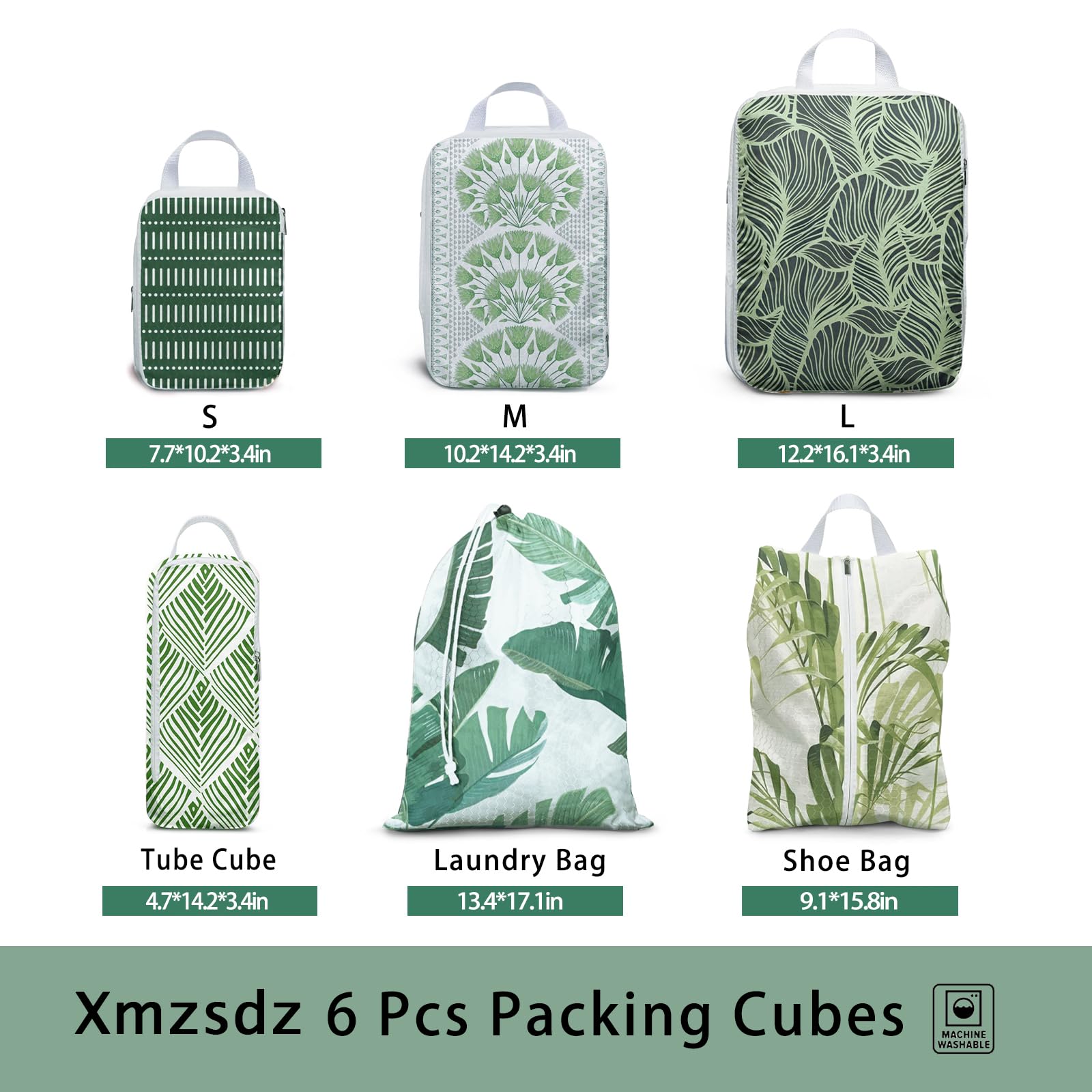 6 cubi per imballaggio a compressione, cubi da viaggio, set di borse organizer per bagagli impermeabili, graziosi cubi da imballaggio per donne e bambini