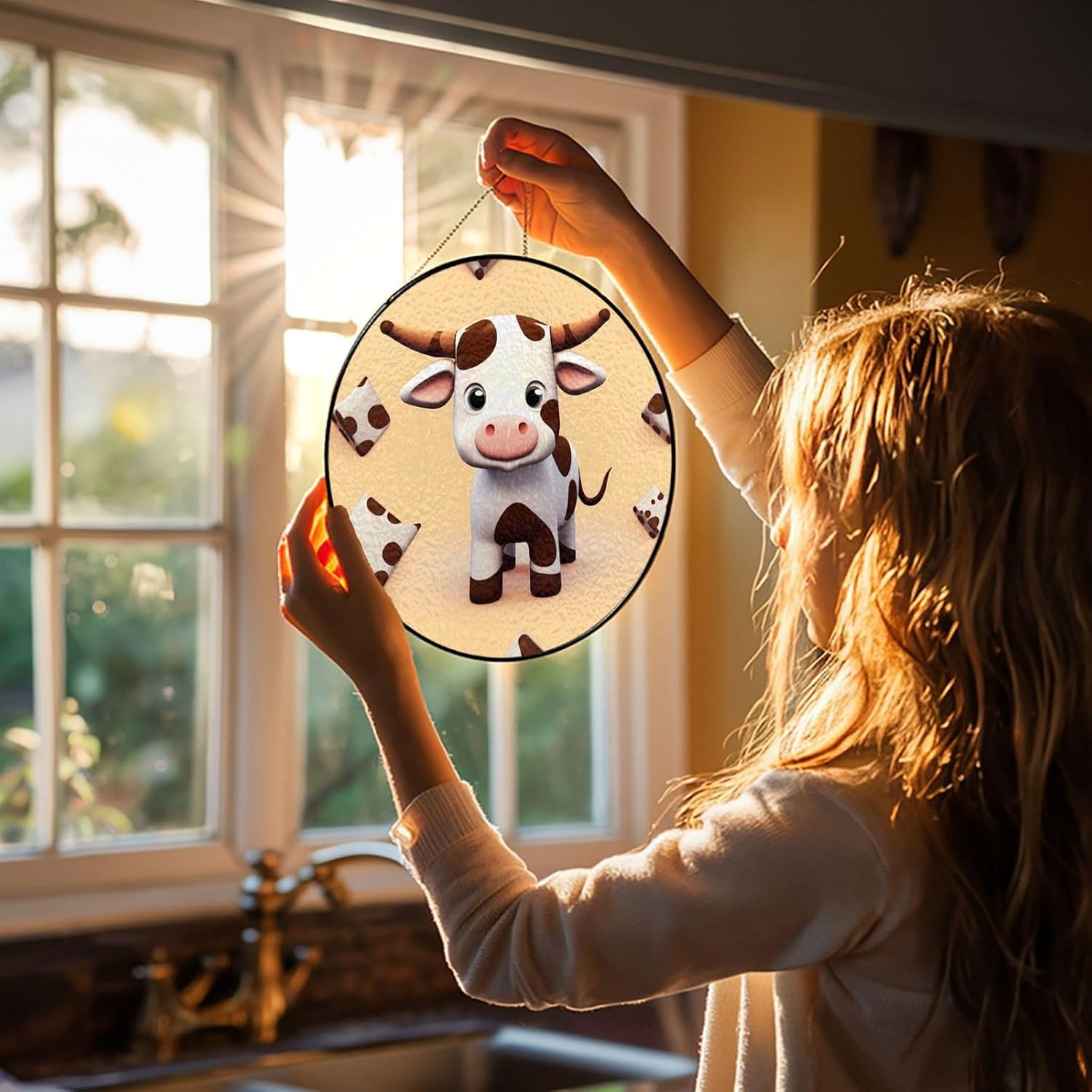 Stained Glass Window Hanging - Personalized Sun Catcher for Home Decor