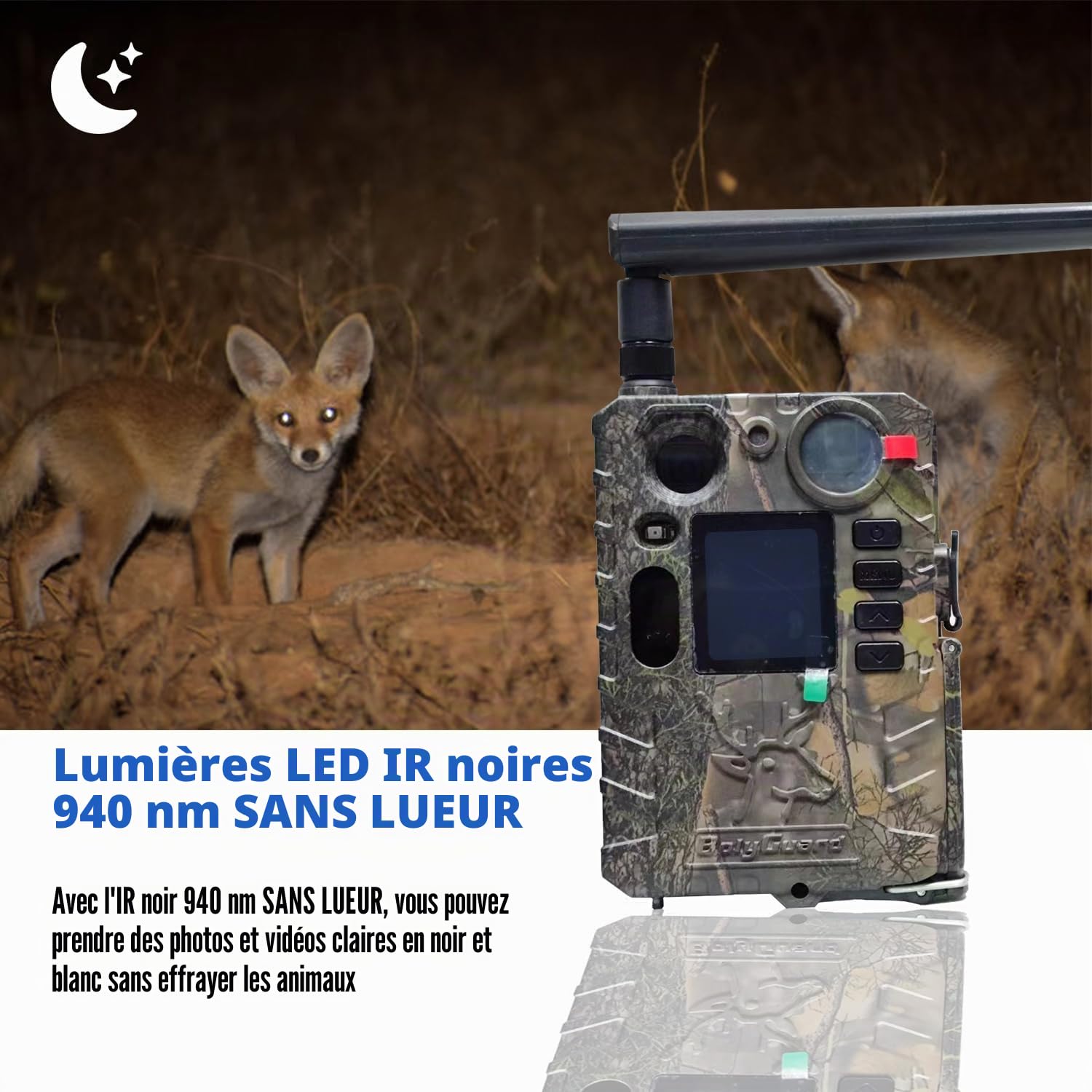 Bolyguard Camera Chasse 4G Caméra de Chasse GSM 37MP 4K HD Vision Nocturne 100ft piege Photo IP66 (SD Incluse 32 Go)