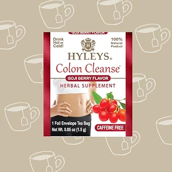 Hyleys Colon Cleanse Tea, Goji Berry, 100% Natural, 150 Tea Bags (6 Pack)