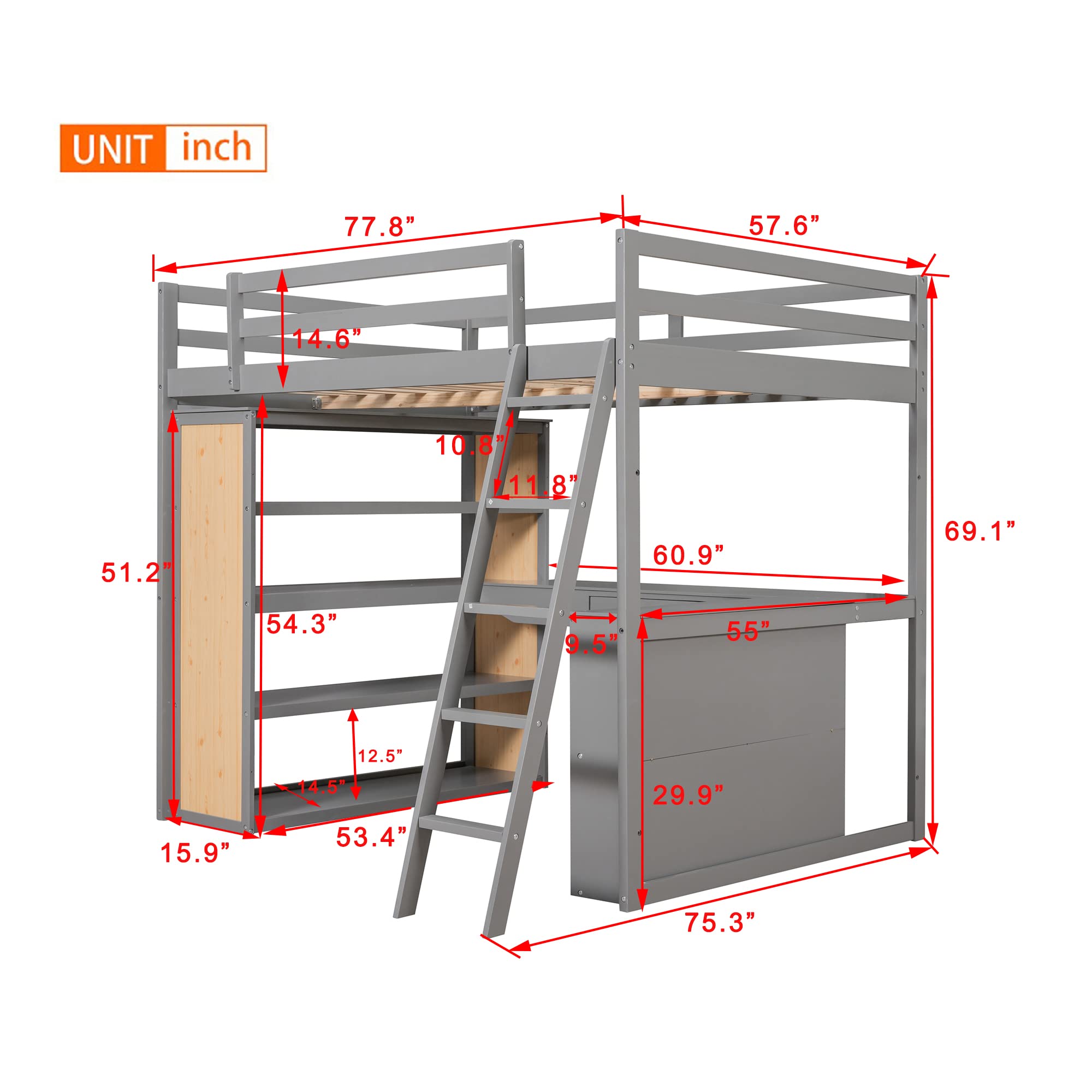 Cama alta Loft Stay de Antaix, Mobel 6000