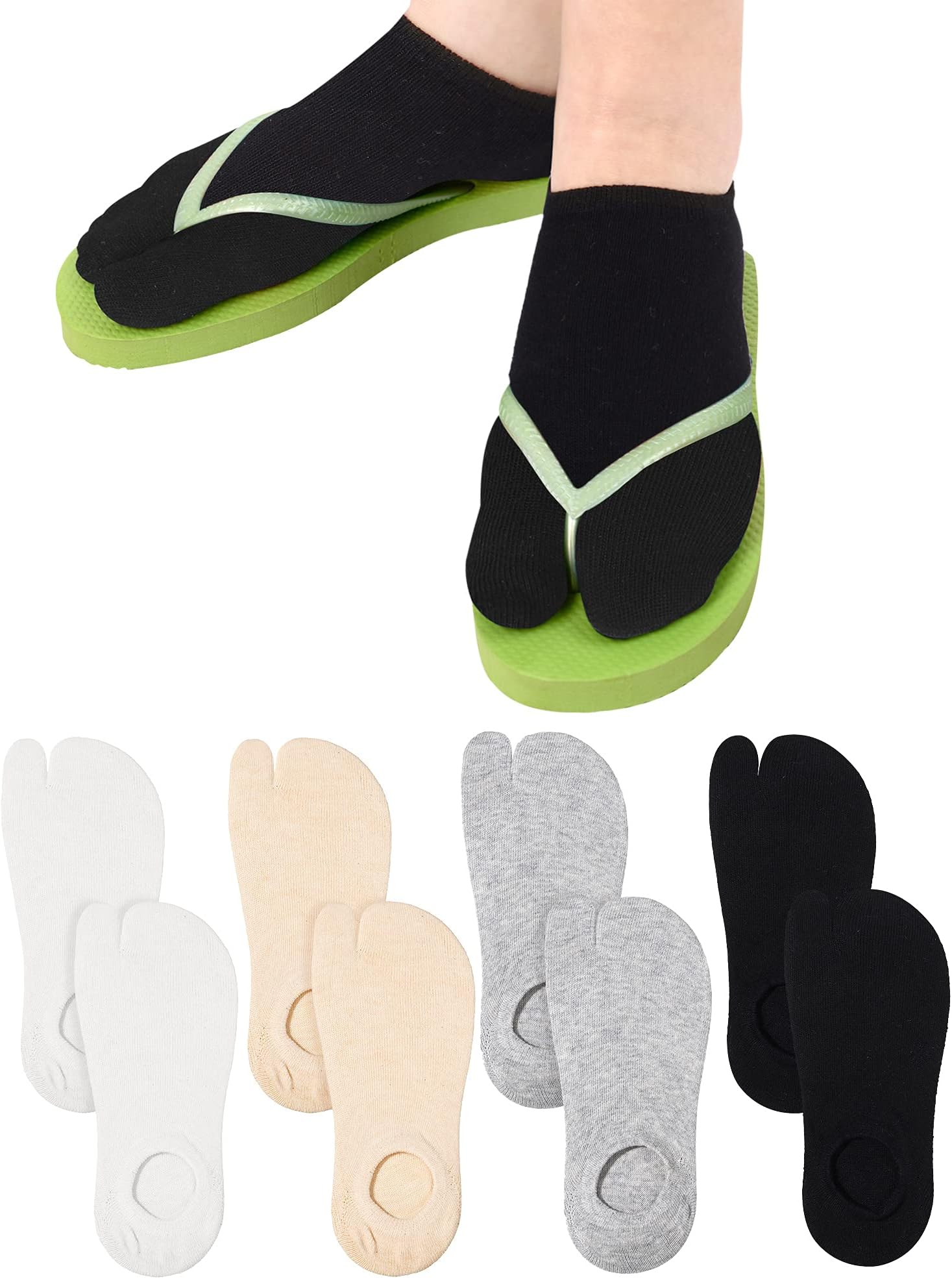 5 Pairs Stripe Toe Socks Five Finger Socks Low Cut Colorful Socks for Women Girl Supplies