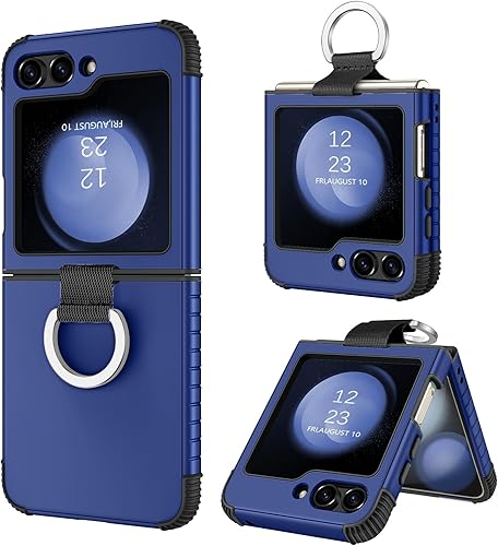 BENTOBEN Funda para Samsung Galaxy Z Flip 5, Z Flip 5 5G, resistente 2 en 1, cuerpo completo, resistente, a prueba de golpes, con anillo, para
