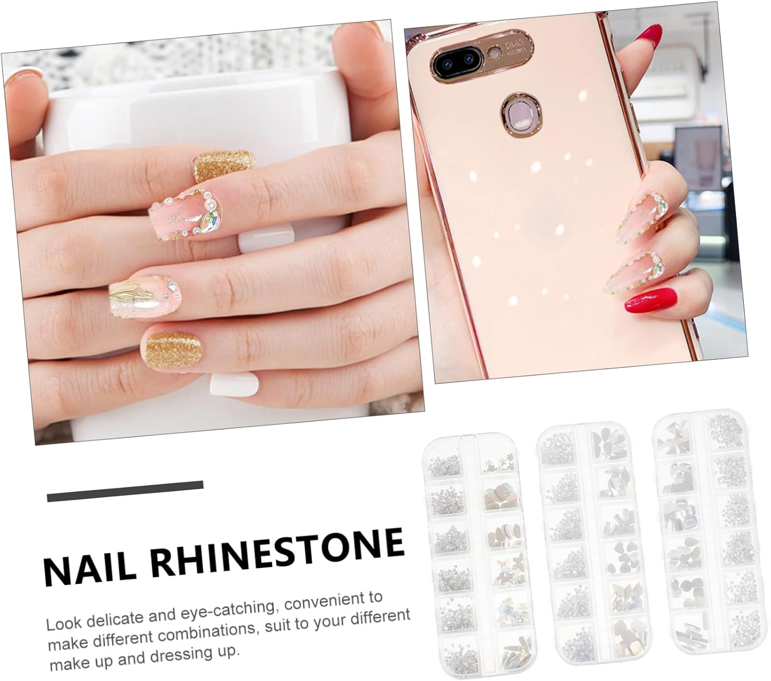 Nail Art Jewelry Diamonds of Rhinestones Hot Fix Nail Gems for DIY Crafts