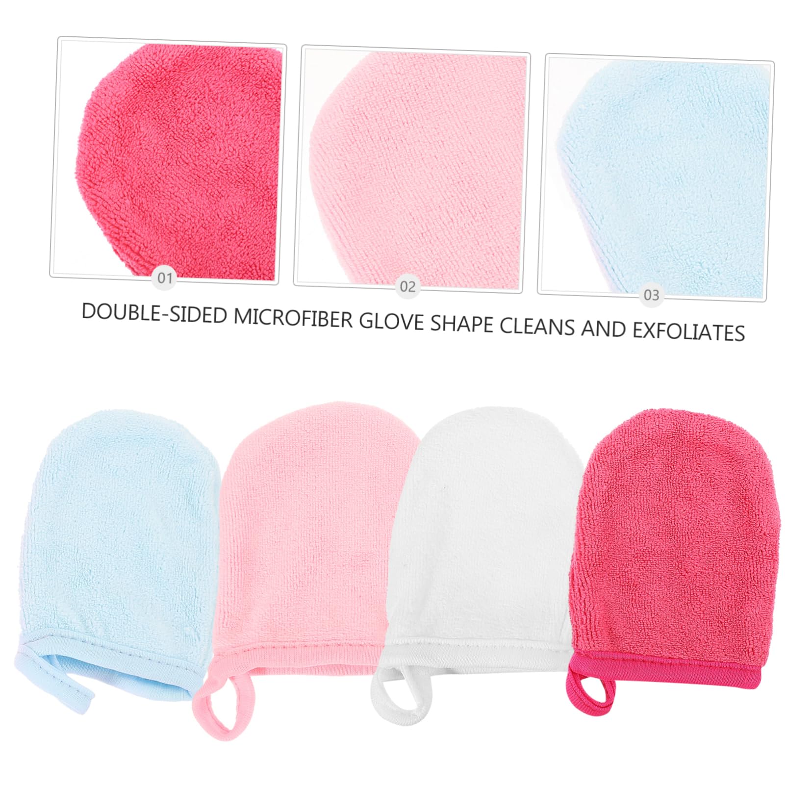 14 Sätze Reinigung Der Fingerspitzen Peelinghandschuhe Abschminkhandschuhe Abschminken Makeup Remover Handtücher Make-up-waschlappen Abschminktücher Superfeine Faser 4 Stück * 14 Healeved