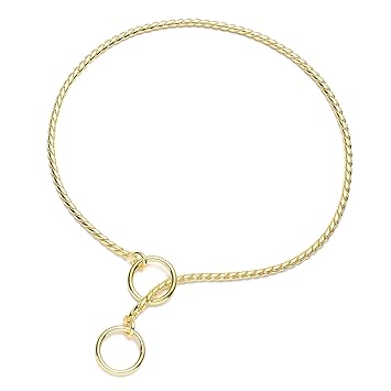 Mile High Life | Dog Training Collar | Curb Chain Collar |Chrome Copper Slip Lead | P Ring Collar | Choke Collar (20in/50cm-4.0mm)