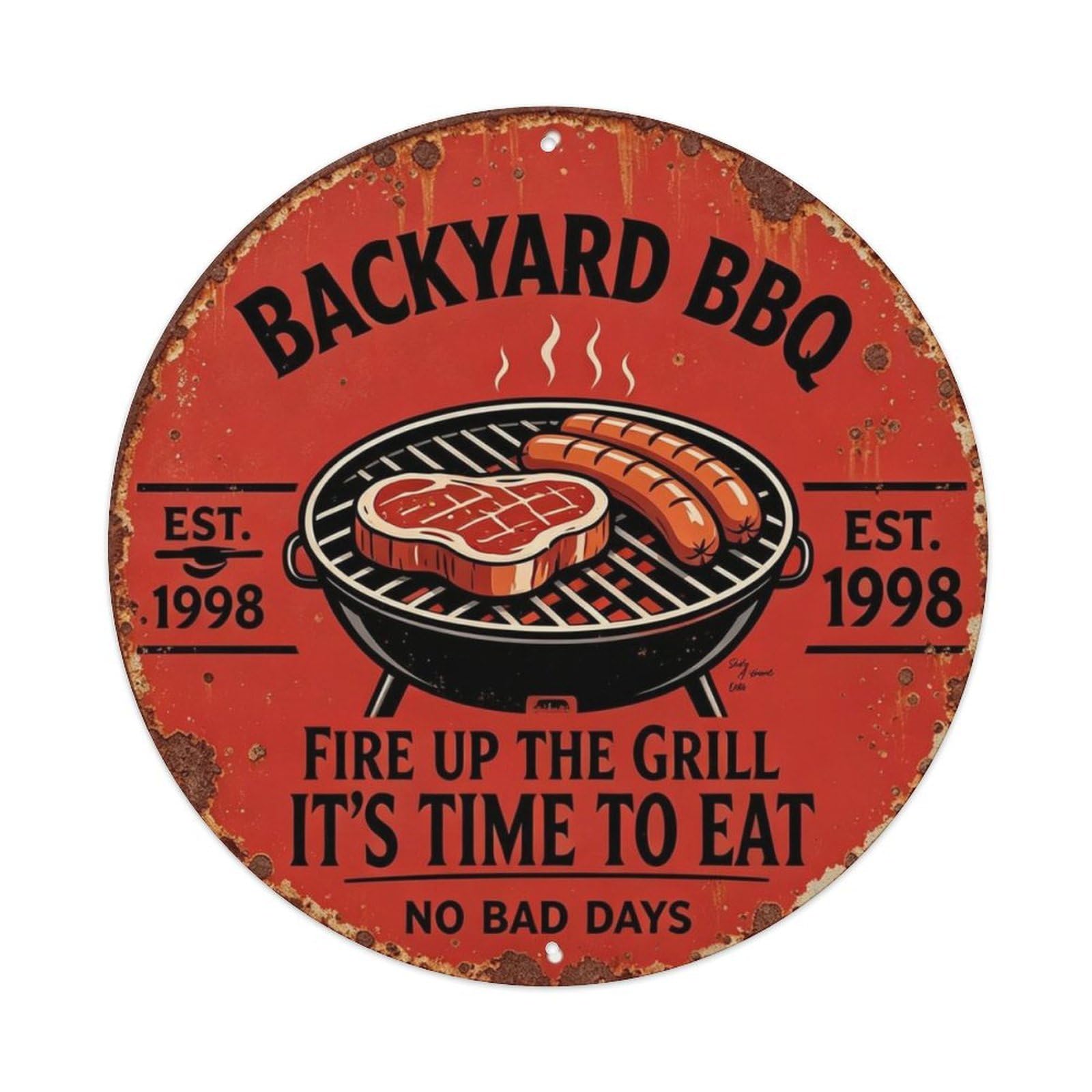 BACKYARD BBQ Metal Tin Sign Plaque