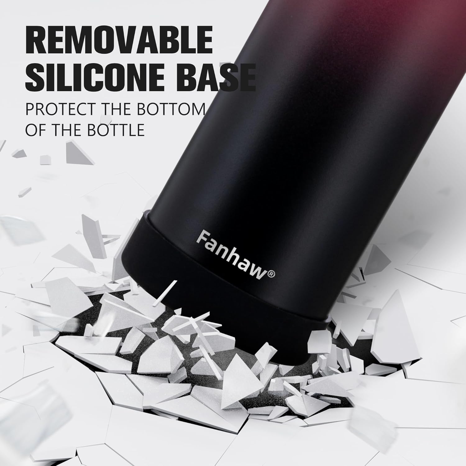 Fanhaw 40 oz Insulated Water Bottle – Stainless Steel Flask with 3 Lids (Straw, Spout, Carabiner) | Durable, Leakproof, for Hiking, Camping, Outdoor Adventures & Travel (Red Black) - Image 6