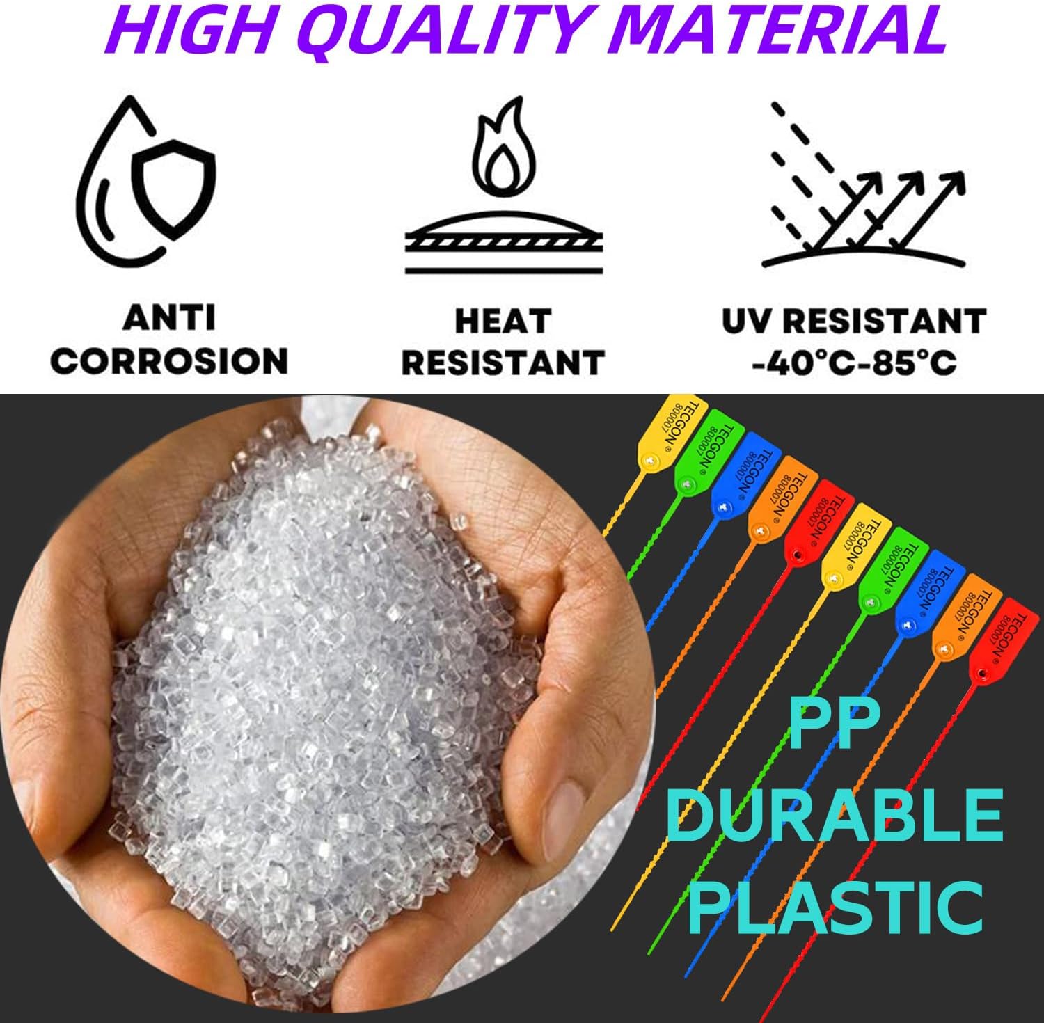 1000 Pack Plastic Tamper Seals Fire Extinguisher Tags Security Tags Seals Safety Numbered Zip Ties Labels Safety Disposable Self Locking Signage 9.84 inch Length - Image 5