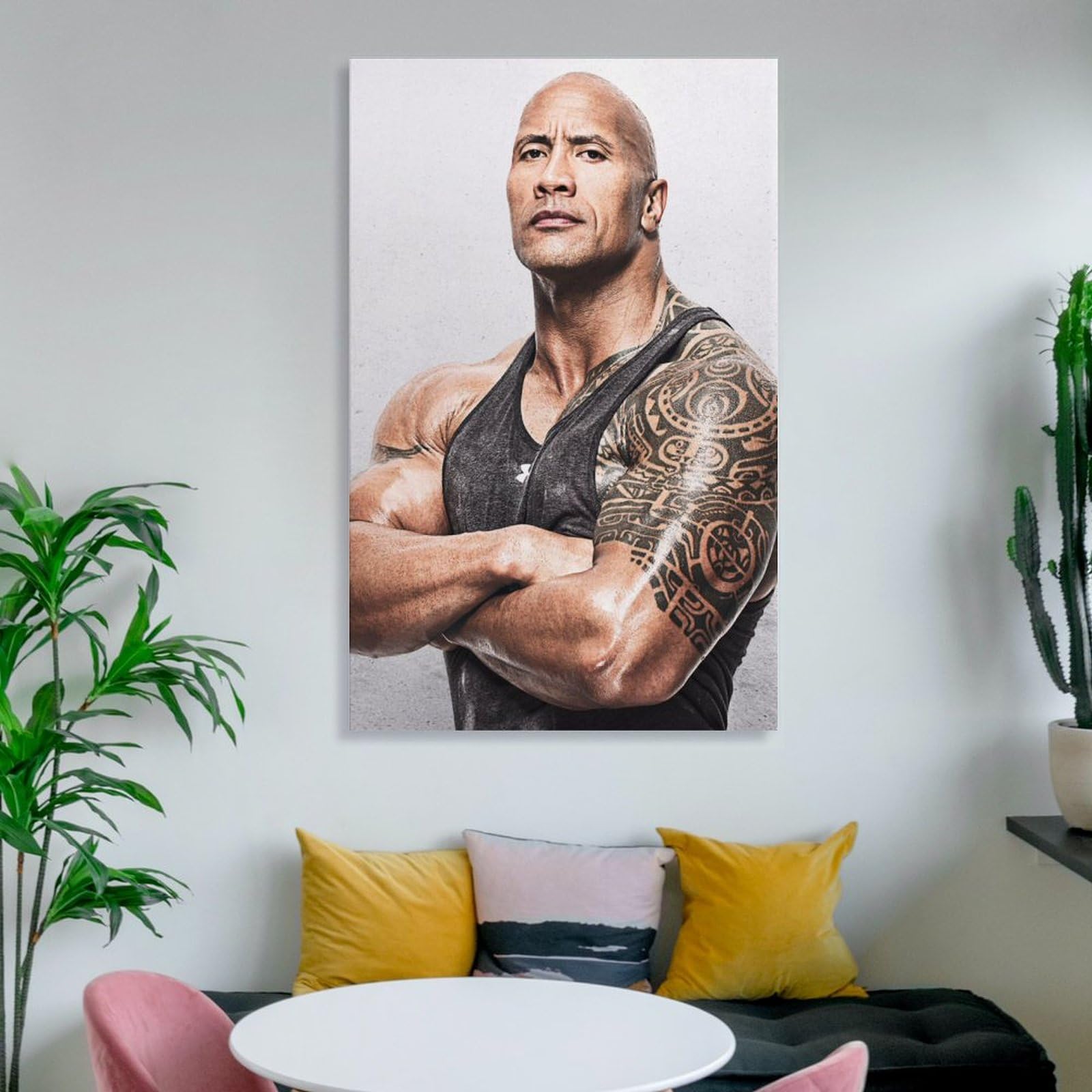 Amazon.co.jp: ドウェイン・ジョンソン 1 アートパネル キャンバス 壁