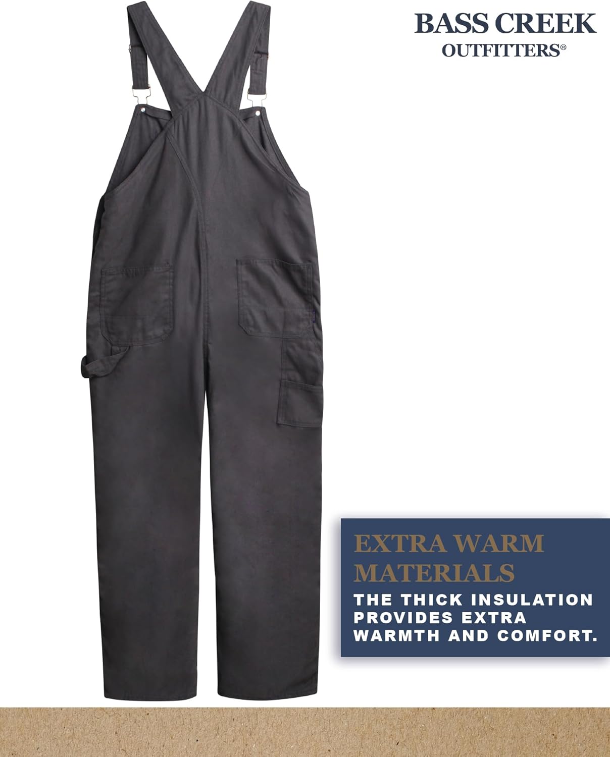 Bass Creek Outfitters Mens Bibs Overalls - Heavy Duty Duck Canvas Safety Workwear Insulated Bibs Overalls for Men - Image 7