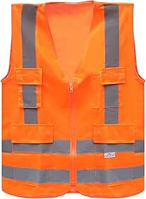 Colete Refletivo Steelflex 4 Bolsos Laranja G