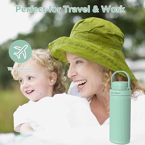 Miniatura 7 de MOMMED Enfriador de leche materna de 22 onzas para viajes y trabajo, enfriamiento de larga duración de 24 horas y 360, botellas de almacenamiento