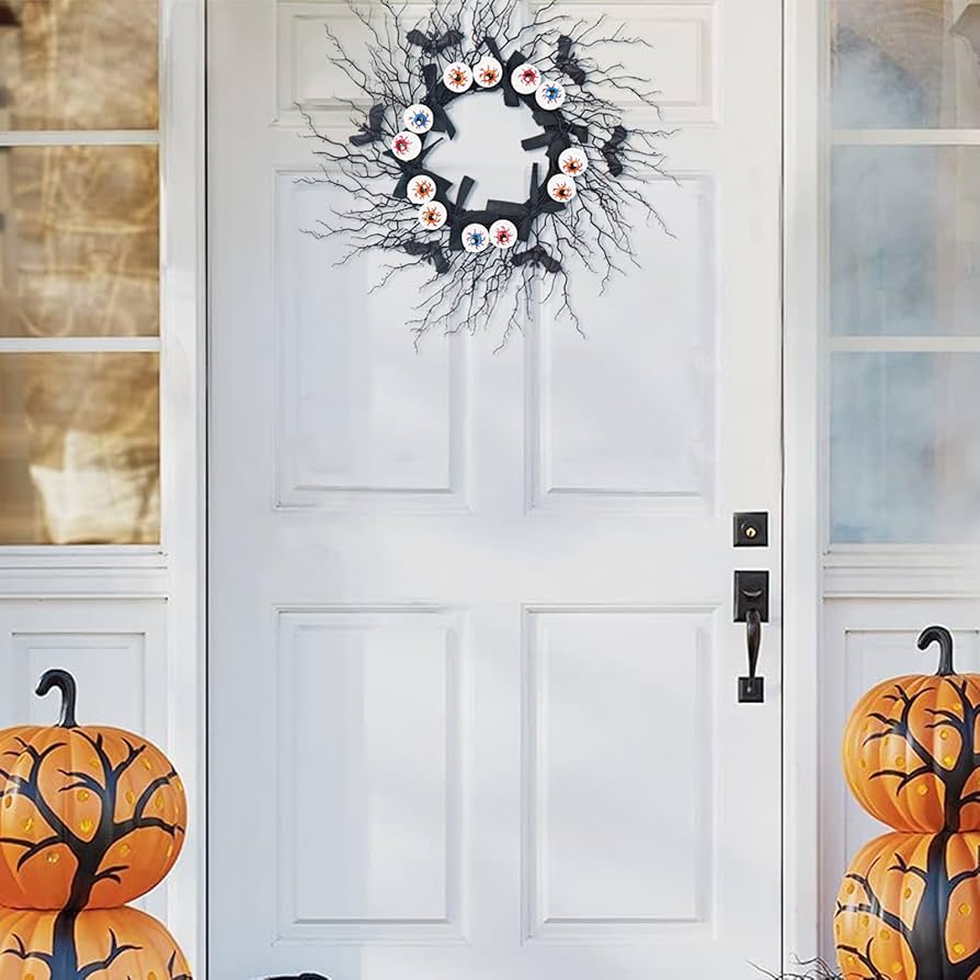 Amazon.co.jp: Teahutty ハロウィン 人工目玉リース 玄関ドア用