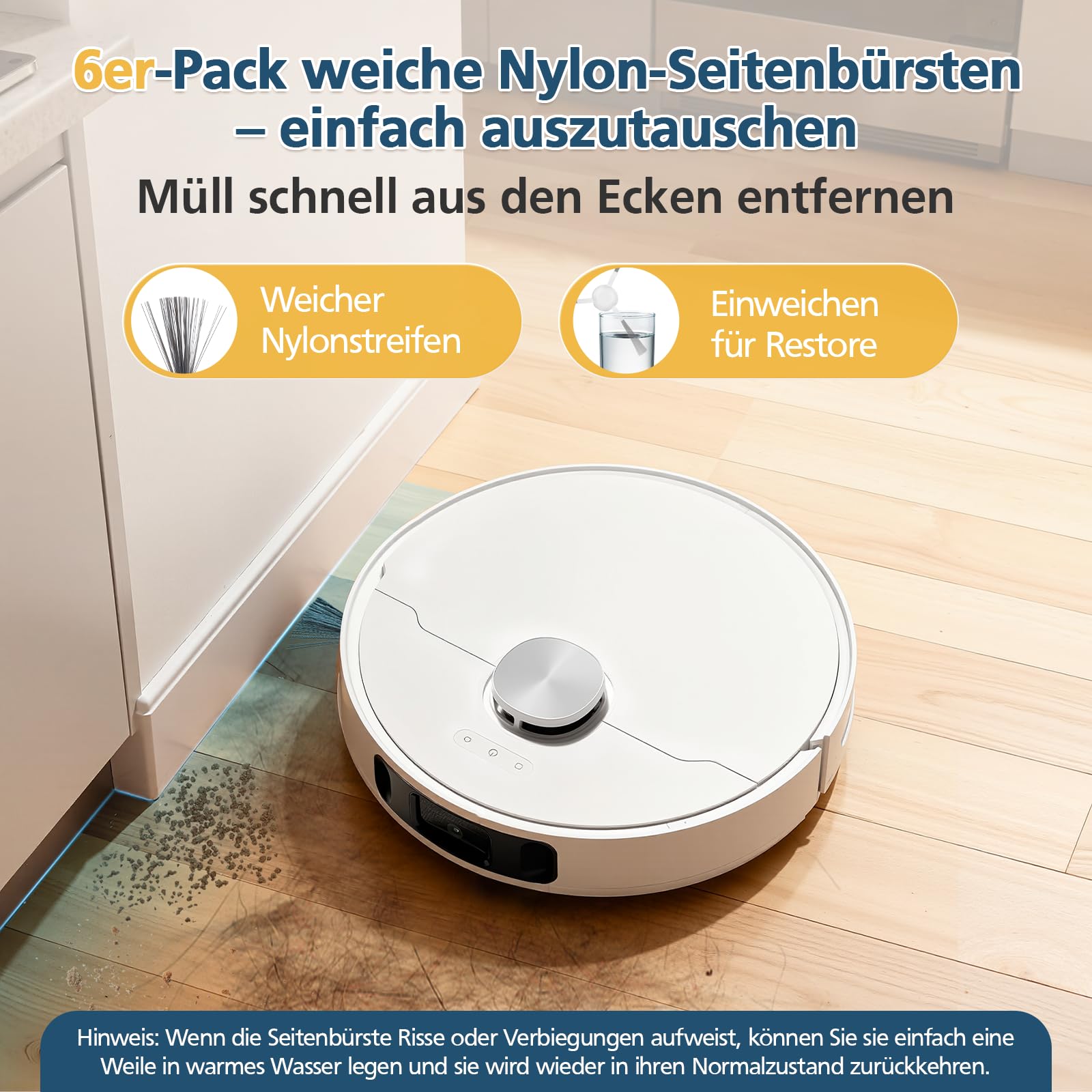 24 sztuki akcesoriów do Dreame L10s Ultra Gen 2 / L10s Pro Ultra Heat / L40 Ultra AE/ X30 Ultra/Mova E30 Ultra robot odkurzający, 1 szczotka główna, 6 worków do kurzu, 6 ściereczek, 4 filtry HEPA, 6