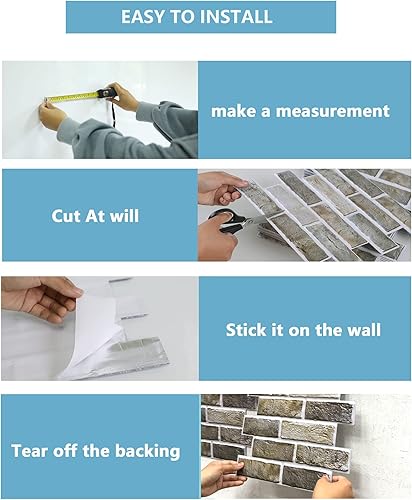 Miniatura 4 de 10 hojas de azulejos autoadhesivos para salpicaduras para sala de estar, 12 x 12 pulgadas, adhesivo de pared con aspecto de mármol blanco,