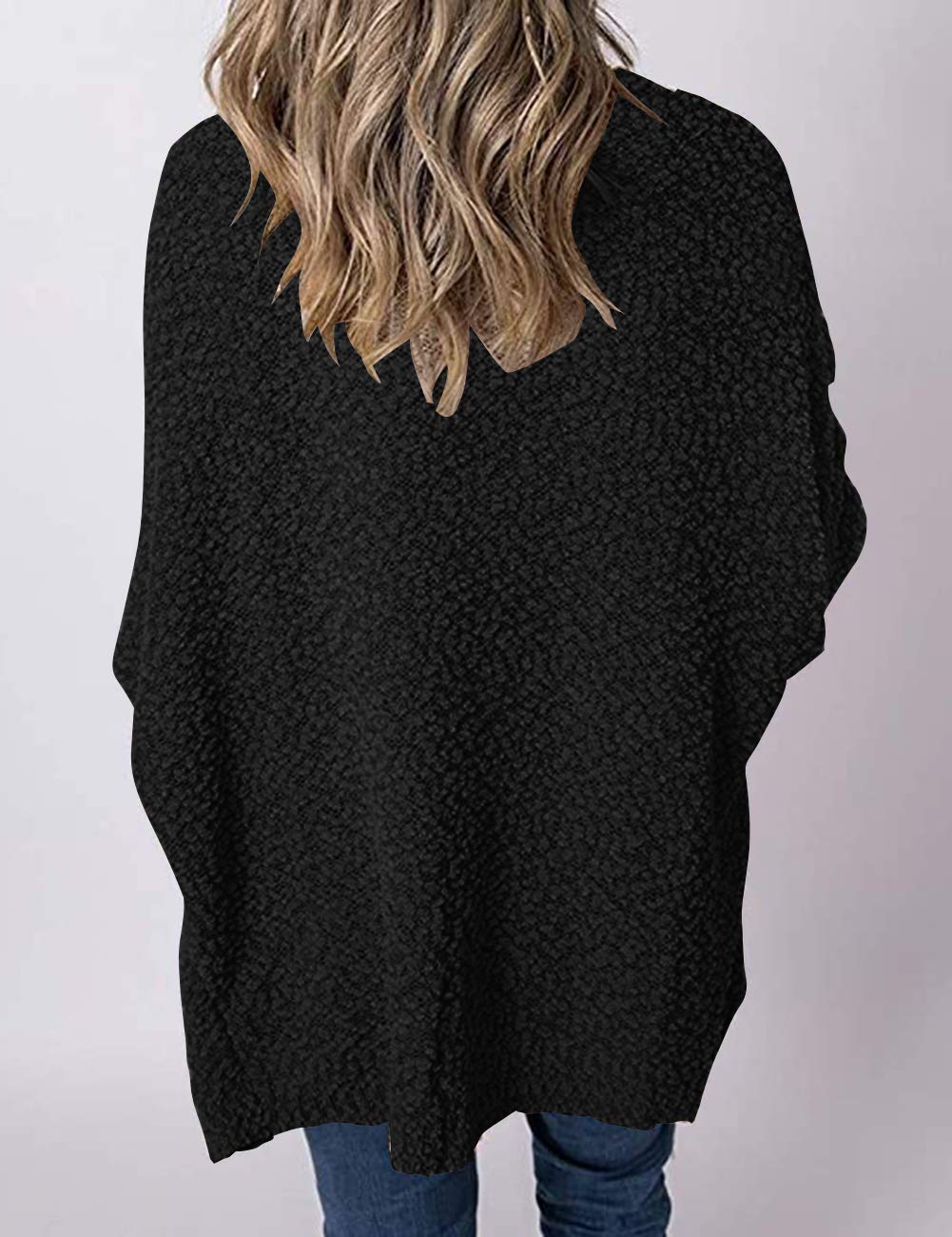 Women's Long Sleeve Open Front Cardigan - Soft Popcorn Knit, Pockets, Mustard Color