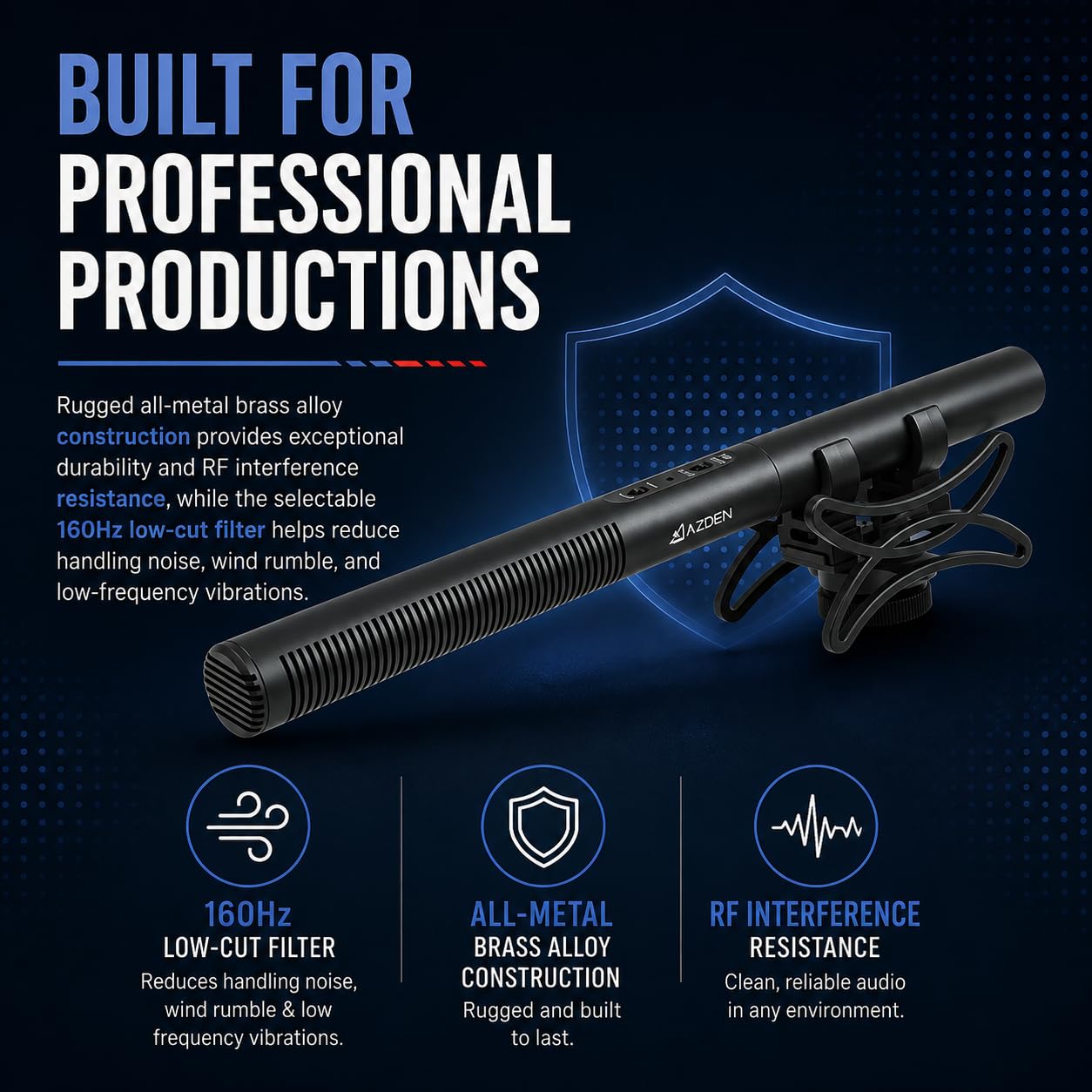 Amazon.com: Azden SGM-250 Professional Dual Powered Shotgun