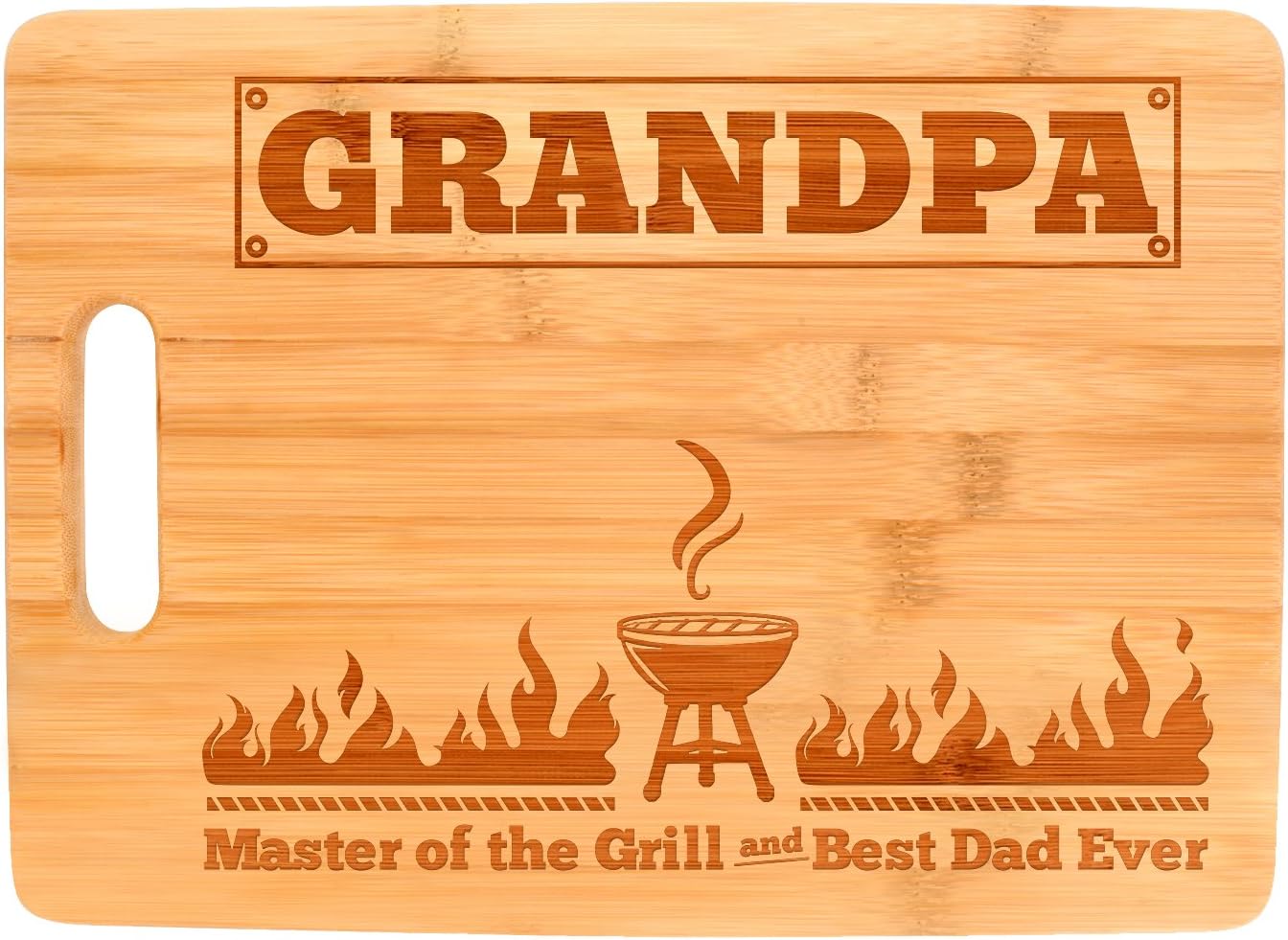 Grilling Accessories for Pop-Pop Master of the Grill and Best Dad Ever Decorative Paddle Shaped Wood Serving Board