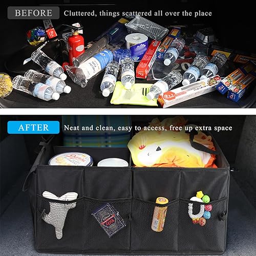 Miniatura 4 de Organizador de asiento trasero para maletero de automóvil, organizador de almacenamiento automático de gran capacidad, organizador plegable de