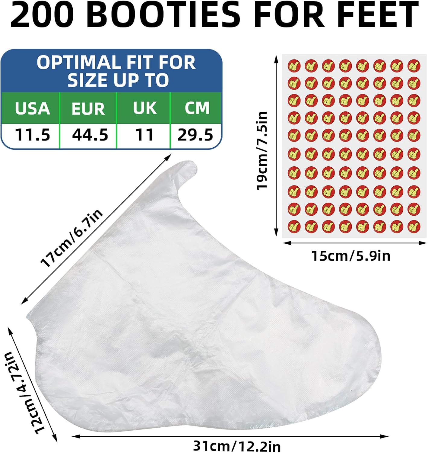200Pcs Disposable Foot Covers for Feet with 240 Snug Closure Moisturizer Socks Plastic Foot Covers Paraffin Wax Bath Liners Foot Bags for Foot Care Hot Wax Therapies