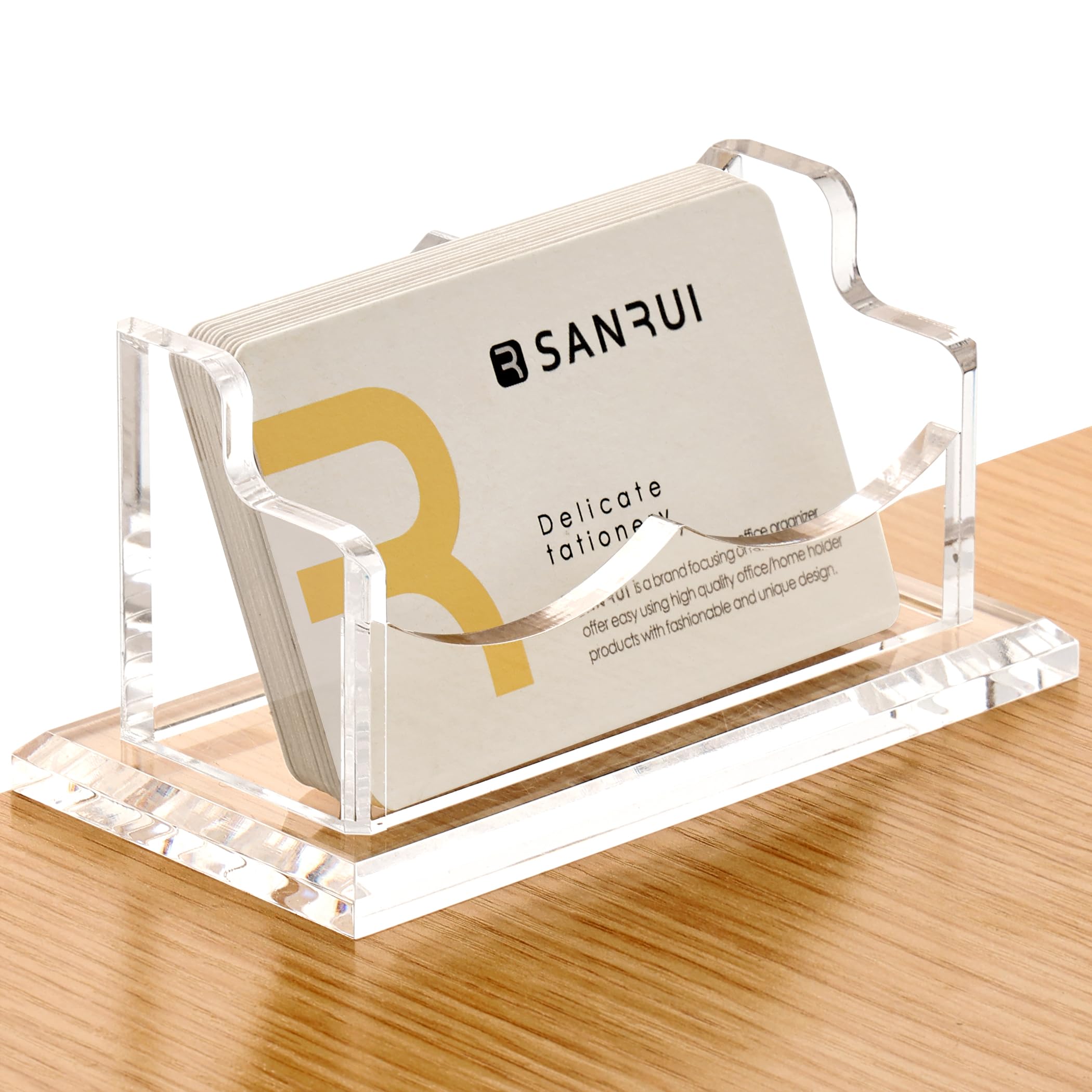 Clear Acrylic Business Card Holder - 4 Slots -14