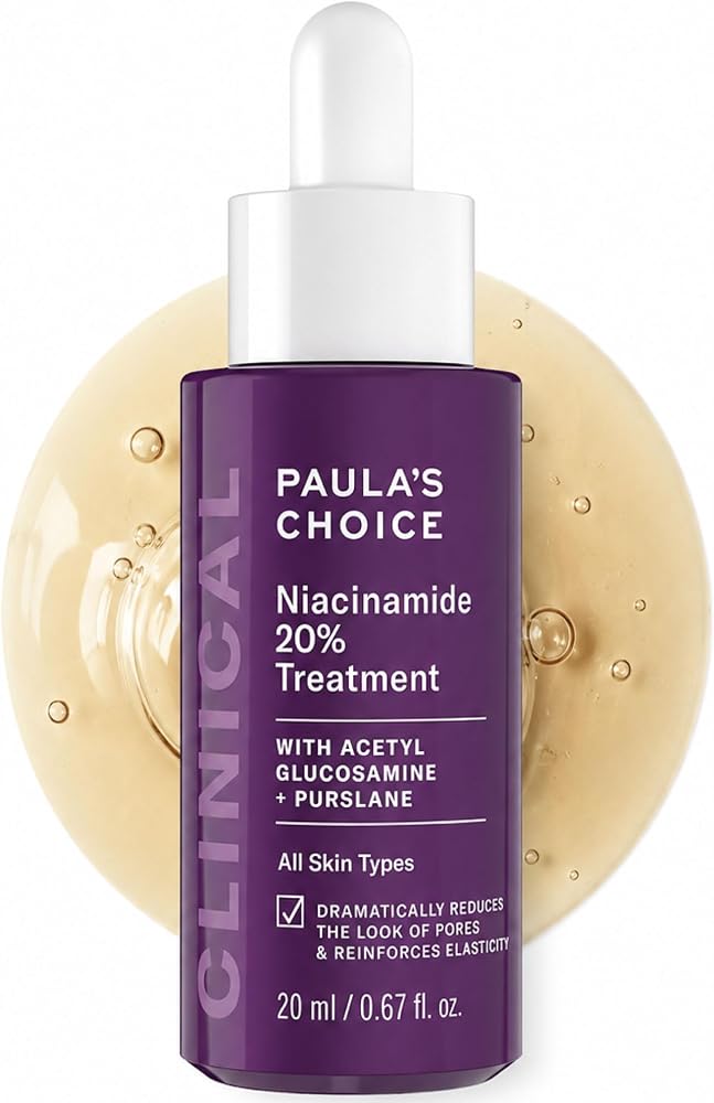 Paula's Choice CLINICAL 20% Niacinamida Suero facial con vitamina B3, 0.67 onzas líquidas | Suero antienvejecimiento para la decoloración y minimización de los poros dilatados, sin fragancia