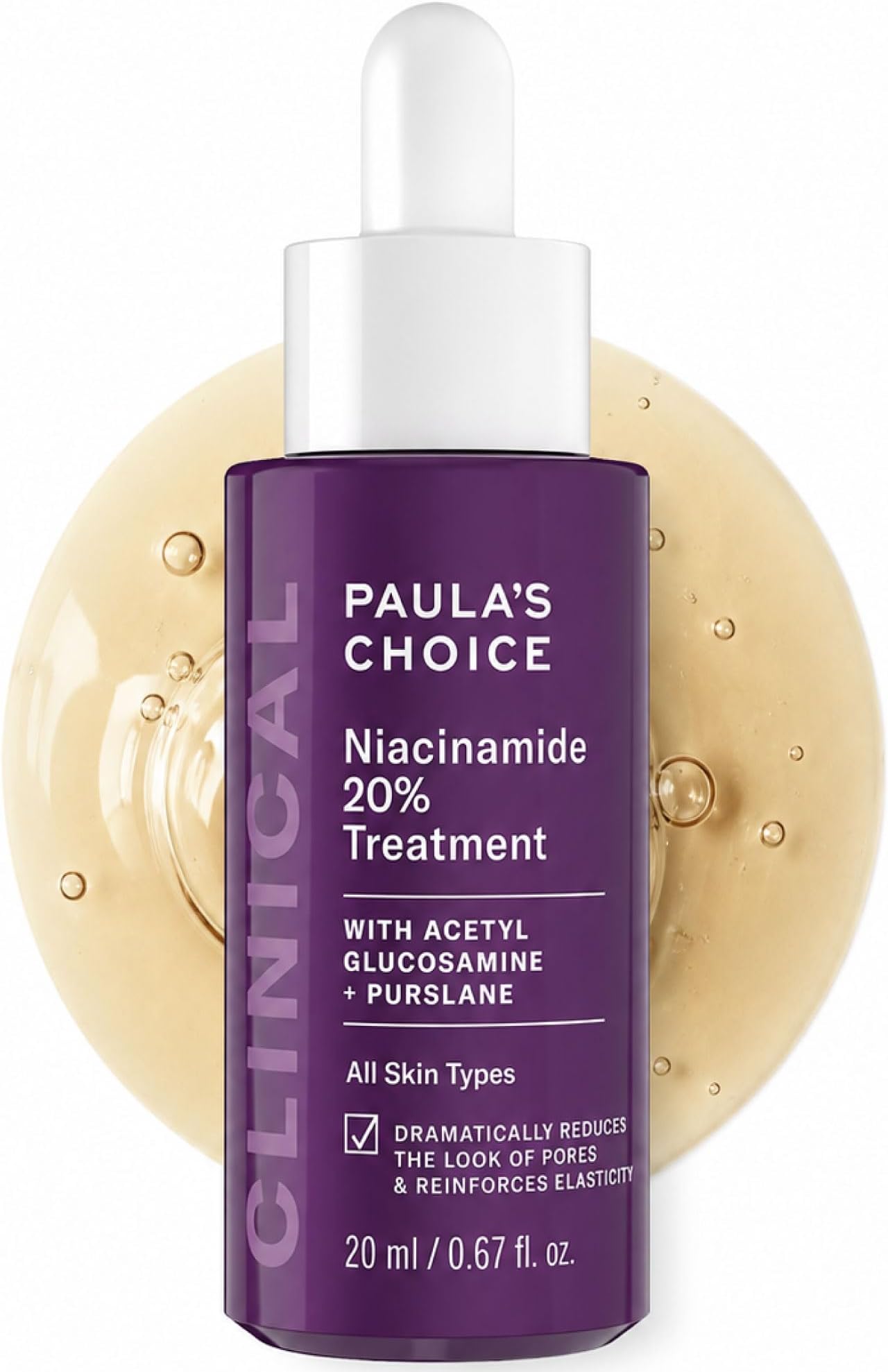 CLINICAL 20% Niacinamide Vitamin B3 Face Serum, 0.67 Fl Oz