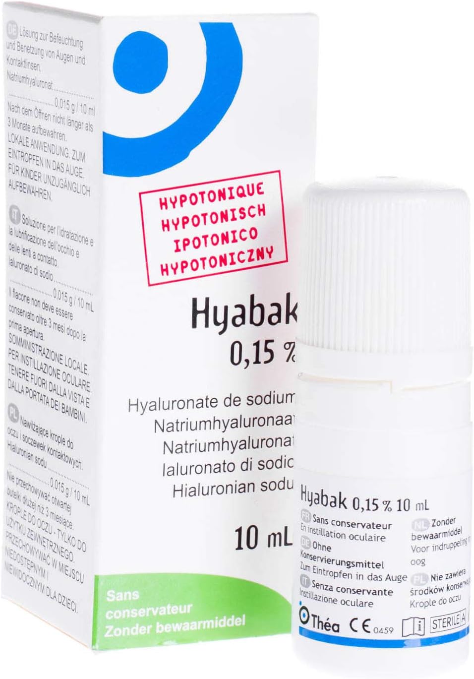 3 x HYABAK - Drops - Solution for Eyes and Contact Lenses - 10 ML - Total 30 ML