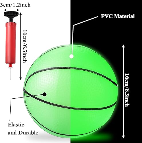 Miniatura 6 de 6 piezas que brillan en la oscuridad mini baloncesto con bomba para mini aro de baloncesto medianoche colorido mini baloncesto interior al aire