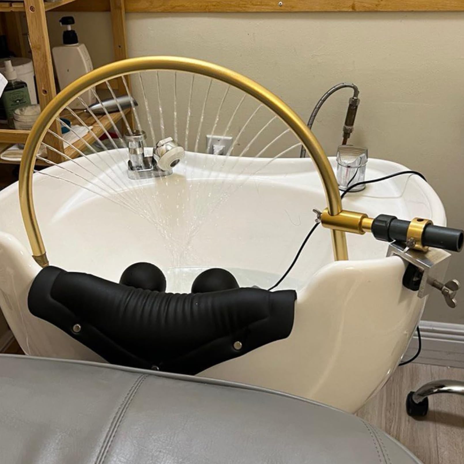 Head SPA Marco de Cascada para Terapia de Agua, Estante Portátil para Circulación de Agua, Diseño de Arco Ajustable de 180 ° para Salón de Belleza, Champú, Tazón, Silla para Fregadero
