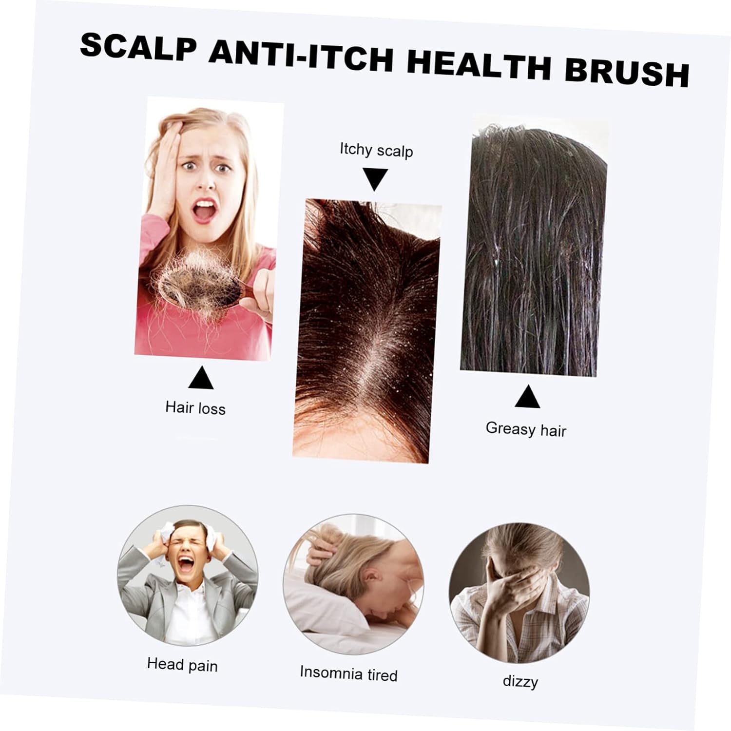 12pcs Anti-Dandruff Hairbrushes Massage Combs Lightweight Scalp Scrubber for All Hair Types Prevents Nail Damage Enhances Hair Thickness Fullness for Travel and Home Use